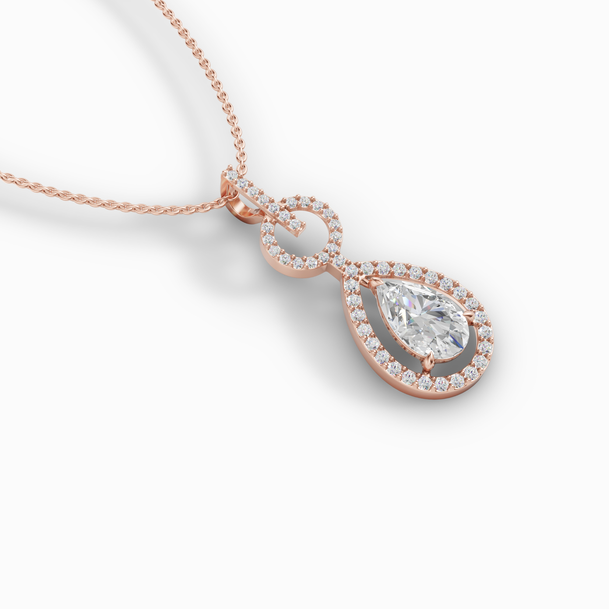 1.6 Carat Aurora Drop Diamond Pendant