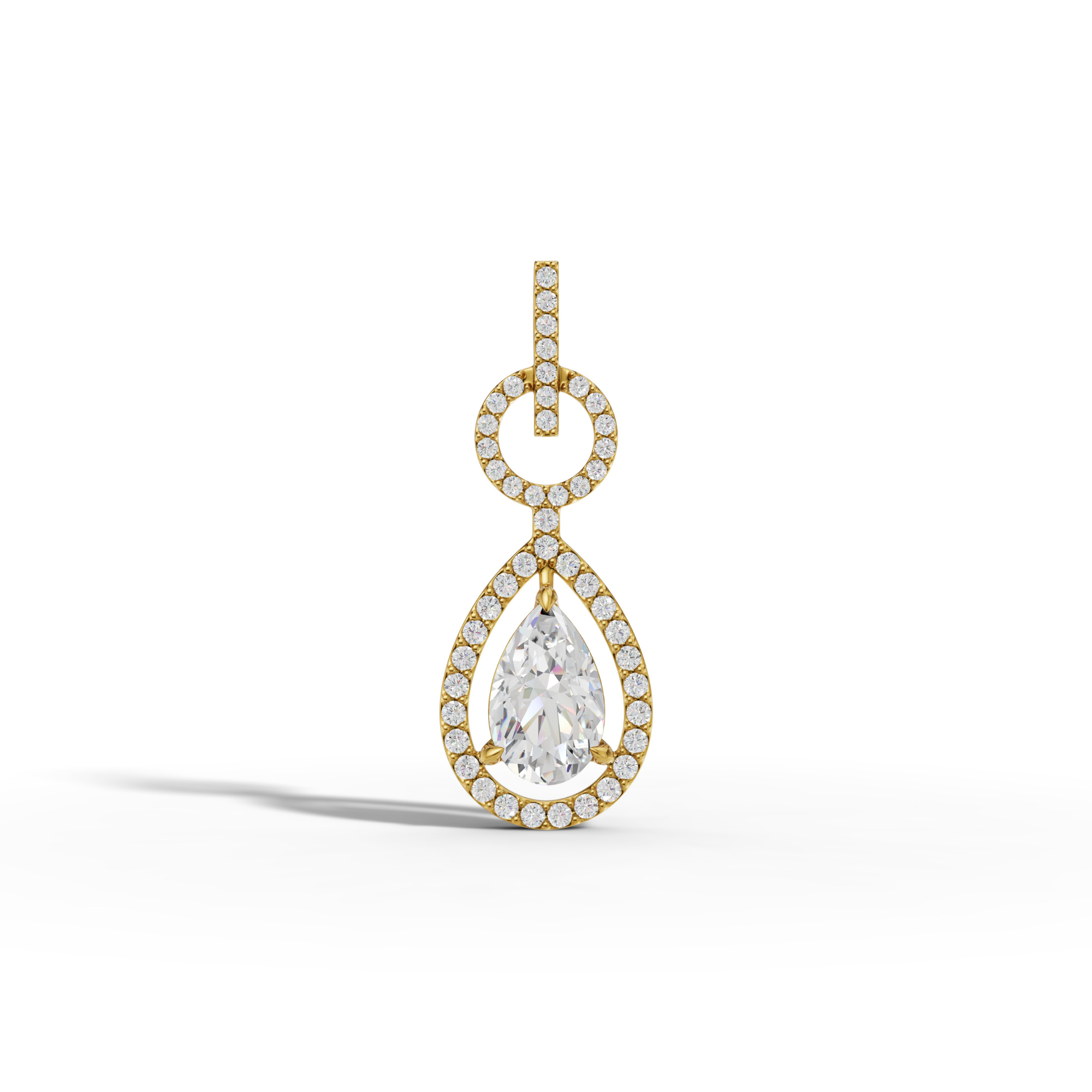 1.6 Carat Aurora Drop Diamond Pendant