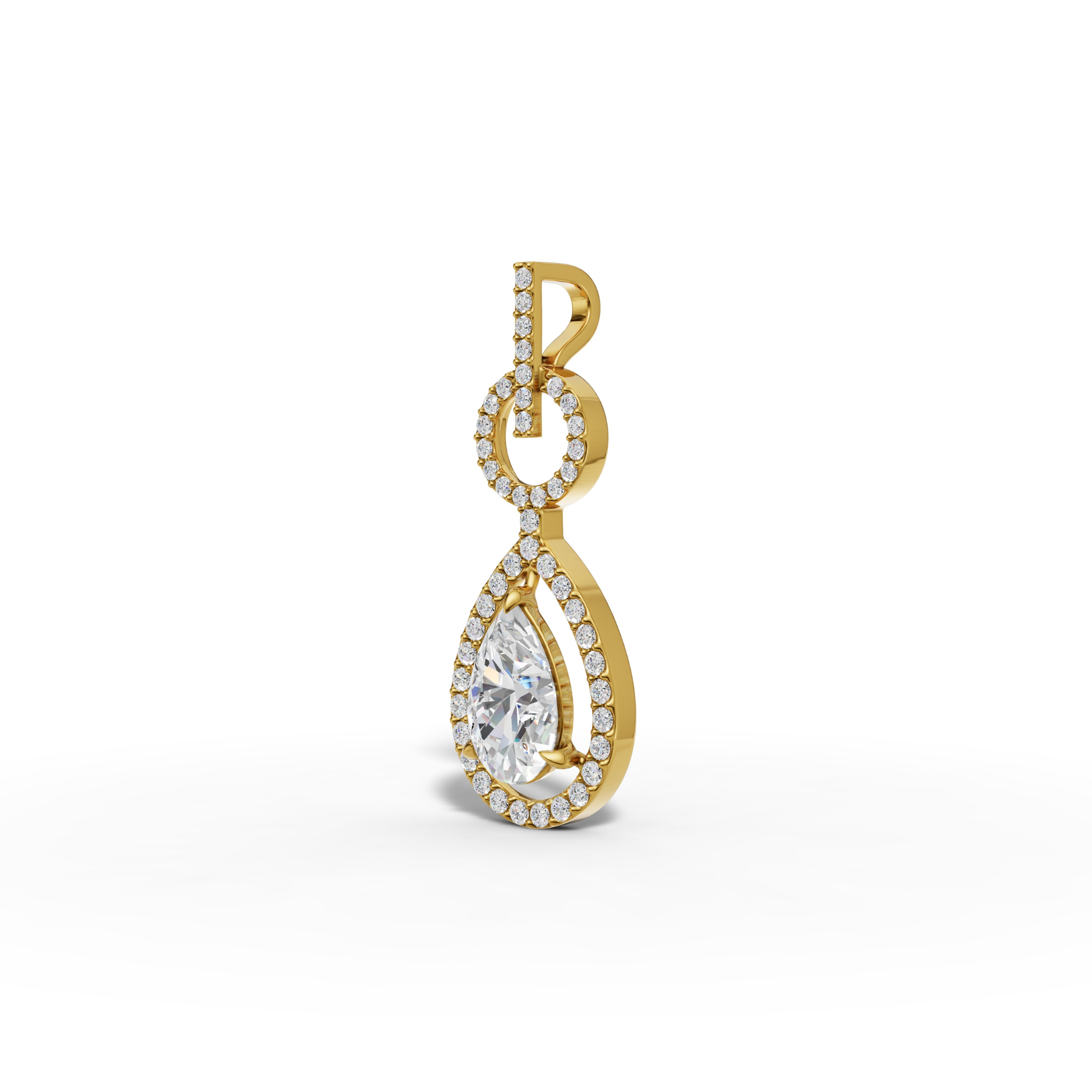 1.6 Carat Aurora Drop Diamond Pendant