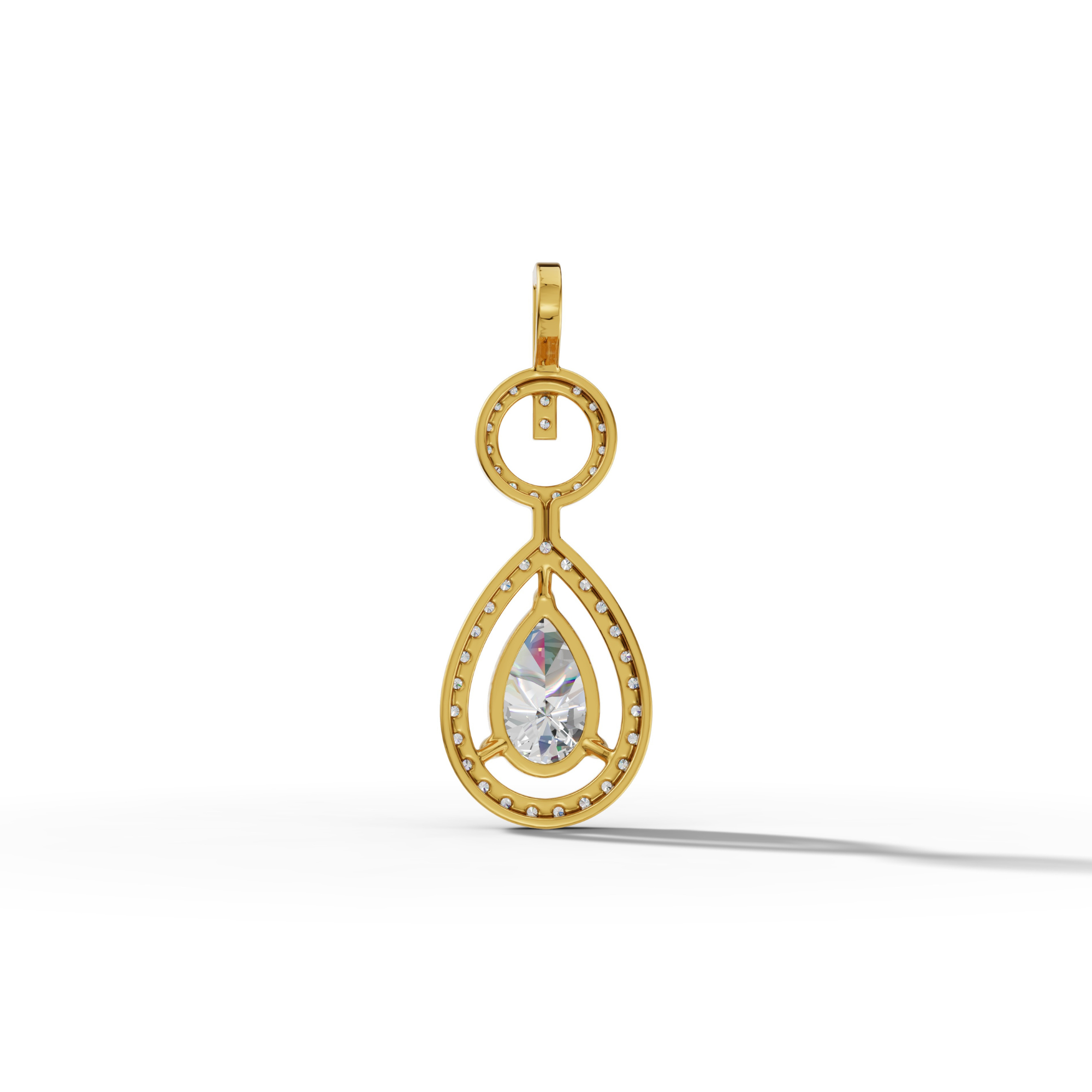 1.6 Carat Aurora Drop Diamond Pendant