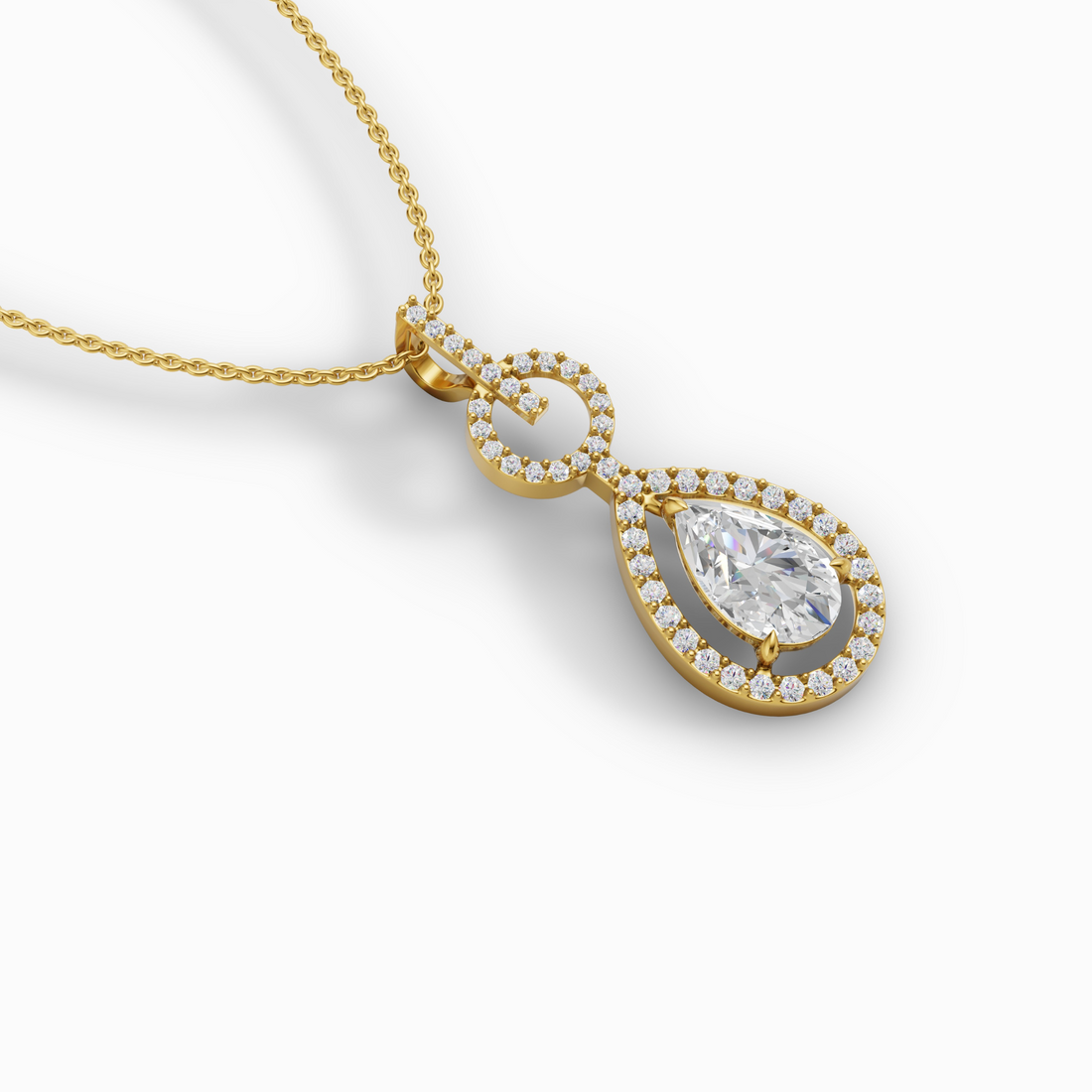 Aurora Drop Diamond Pendant