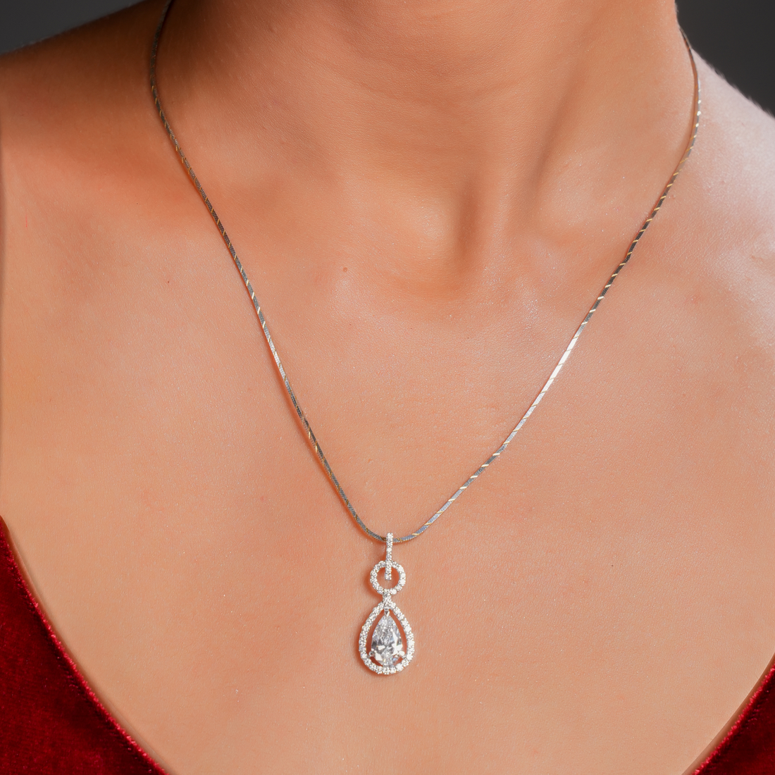 Aurora Drop Diamond Pendant