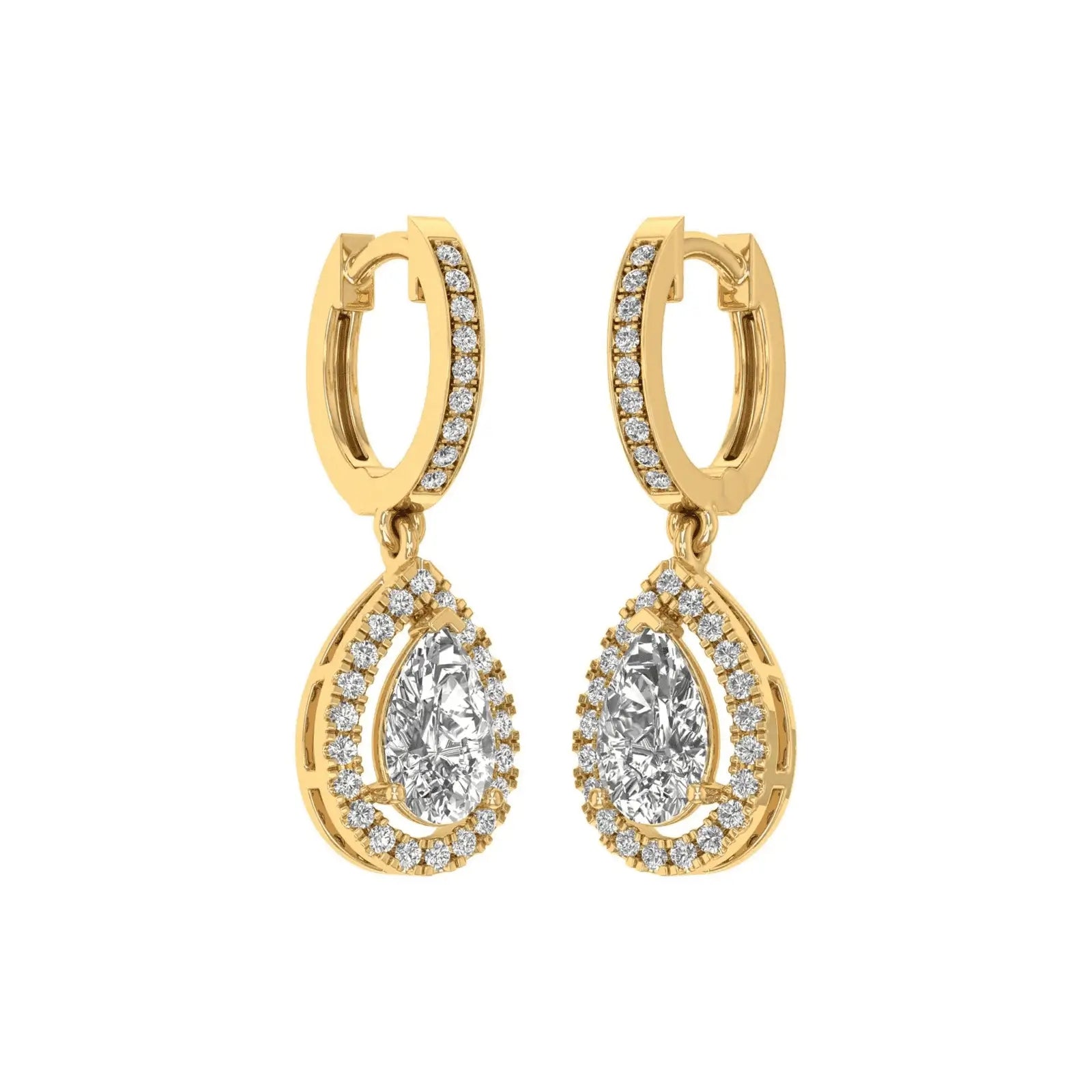 Gilded Dewdrop Diamond Earrings