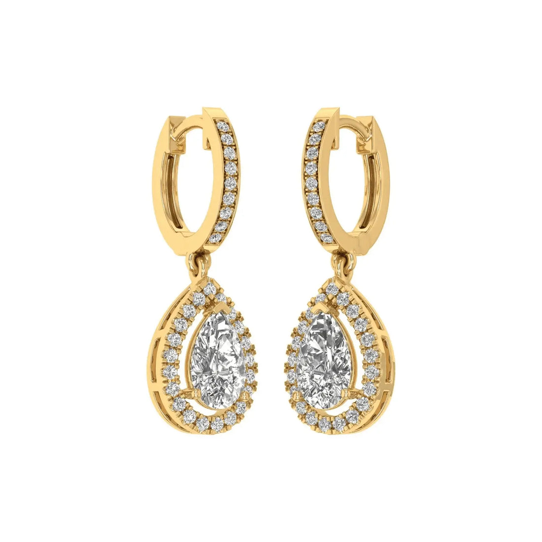 Gilded Dewdrop Diamond Earrings