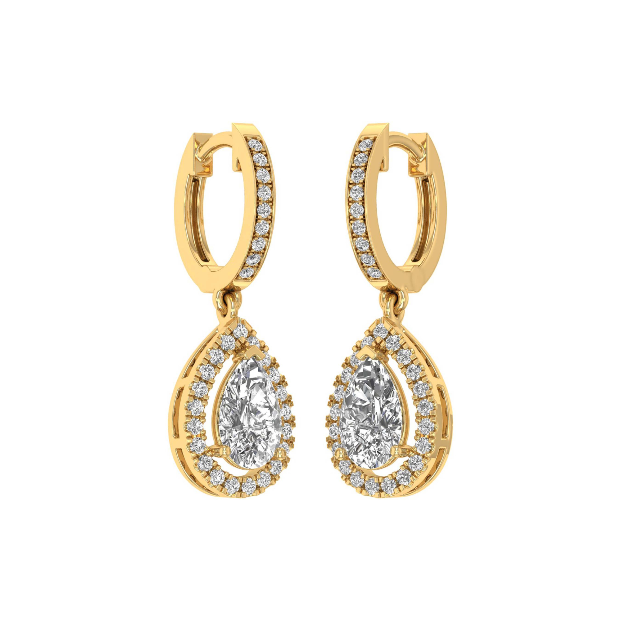 Gilded Dewdrop Diamond Earrings