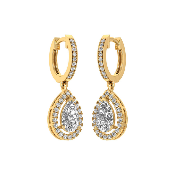 Gilded Dewdrop Diamond Earrings