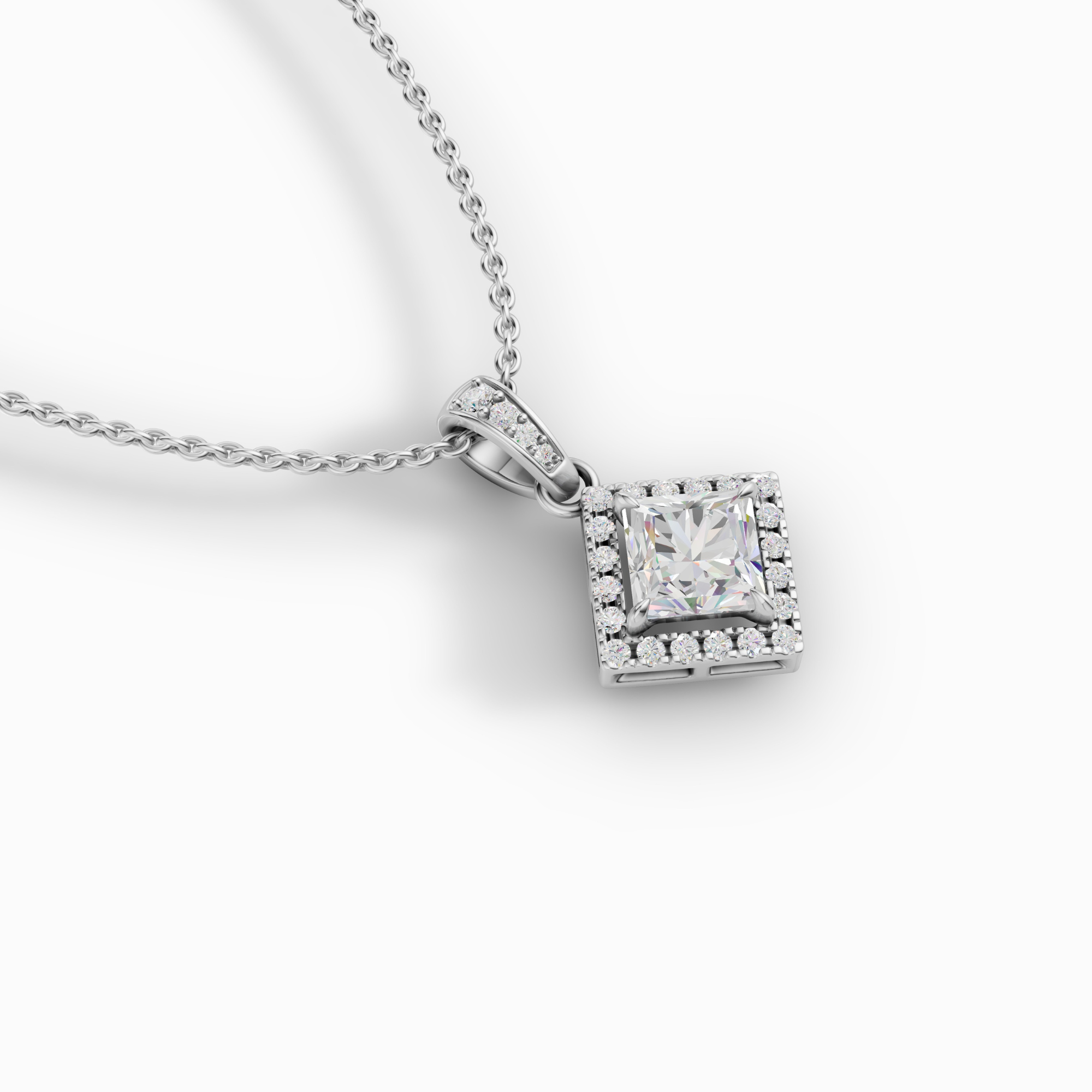 1.5 Carat Regina Princess Cut Solitaire Pendant