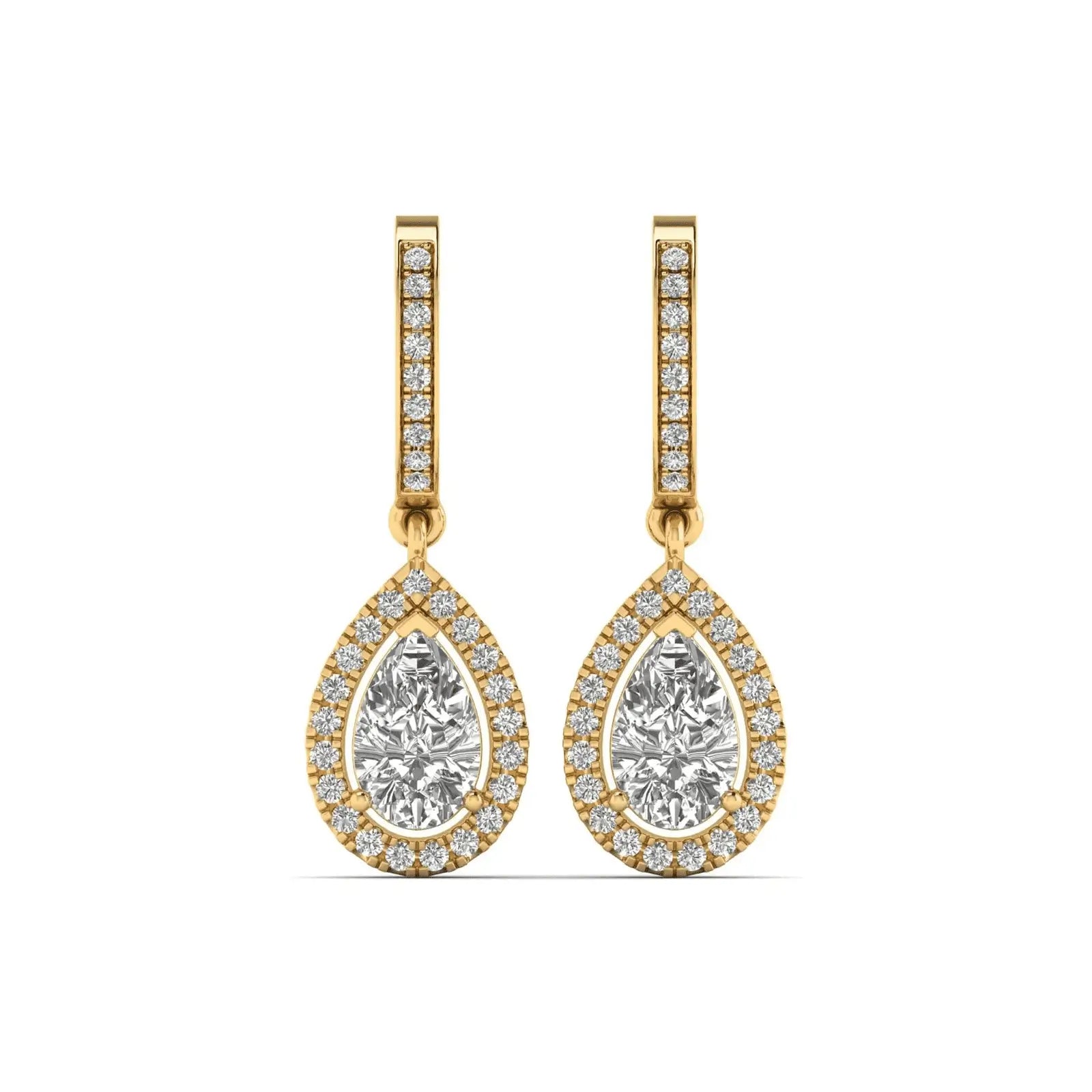 Gilded Dewdrop Diamond Earrings