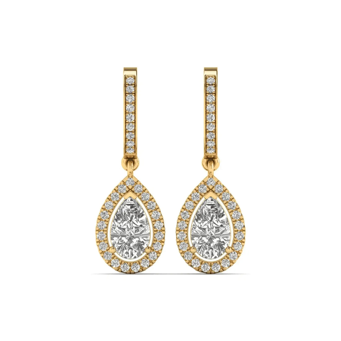 Gilded Dewdrop Diamond Earrings