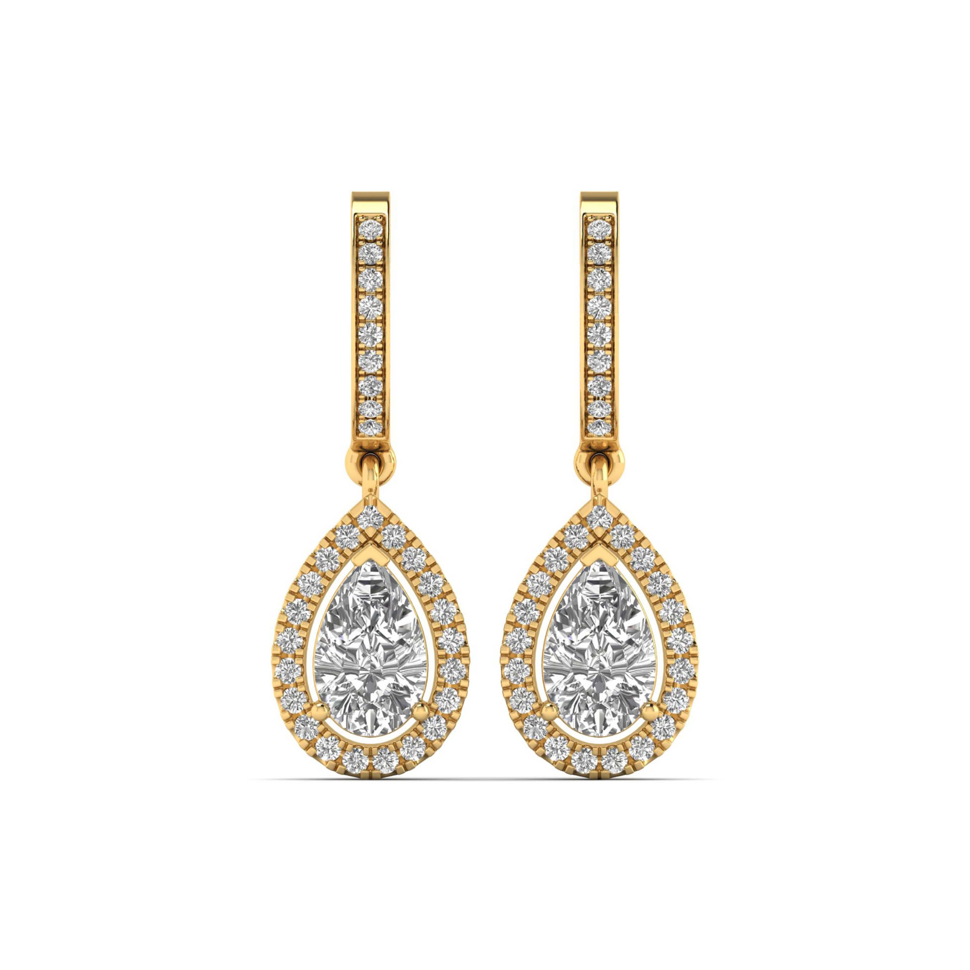 Gilded Dewdrop Diamond Earrings