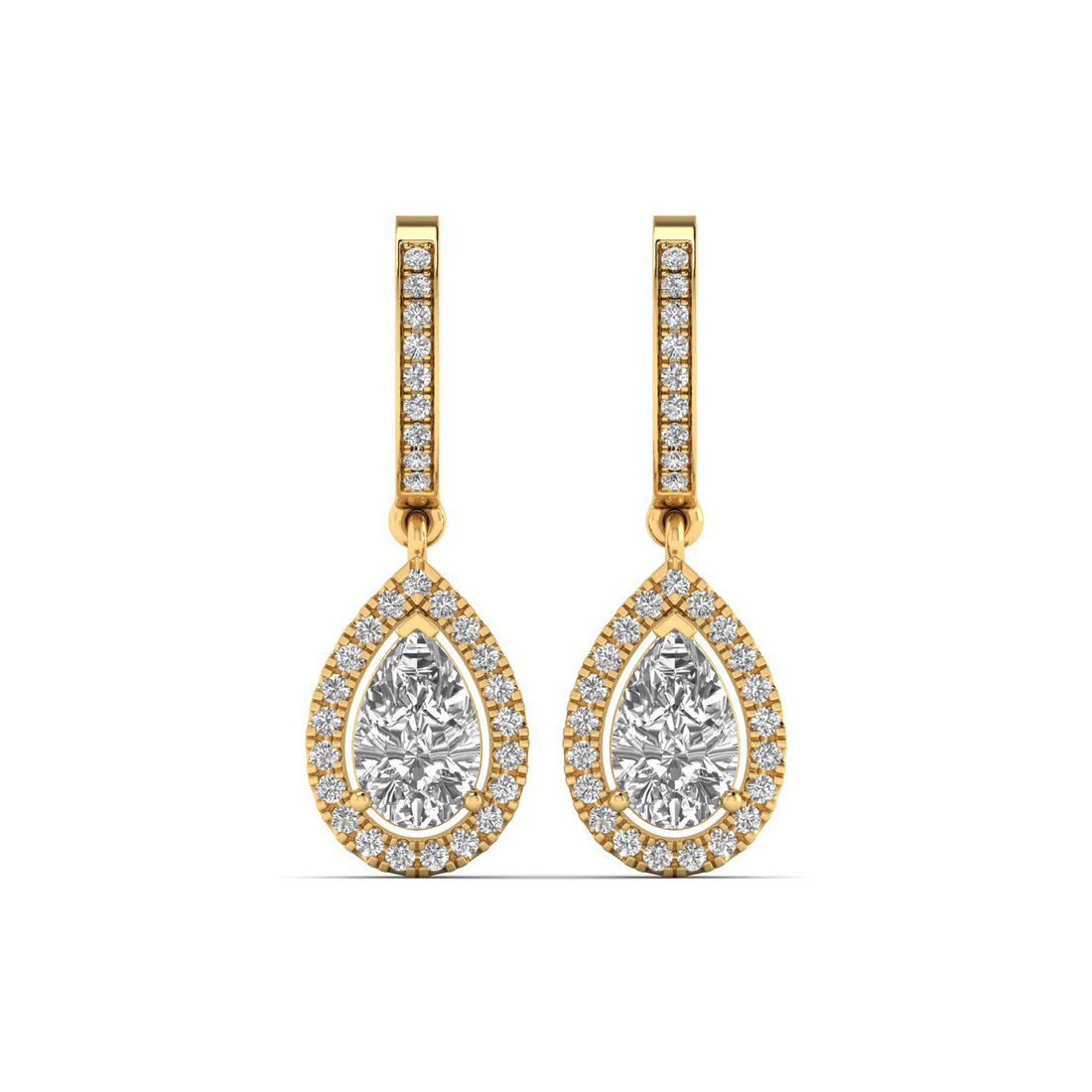 Gilded Dewdrop Diamond Earrings