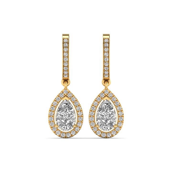 Gilded Dewdrop Diamond Earrings