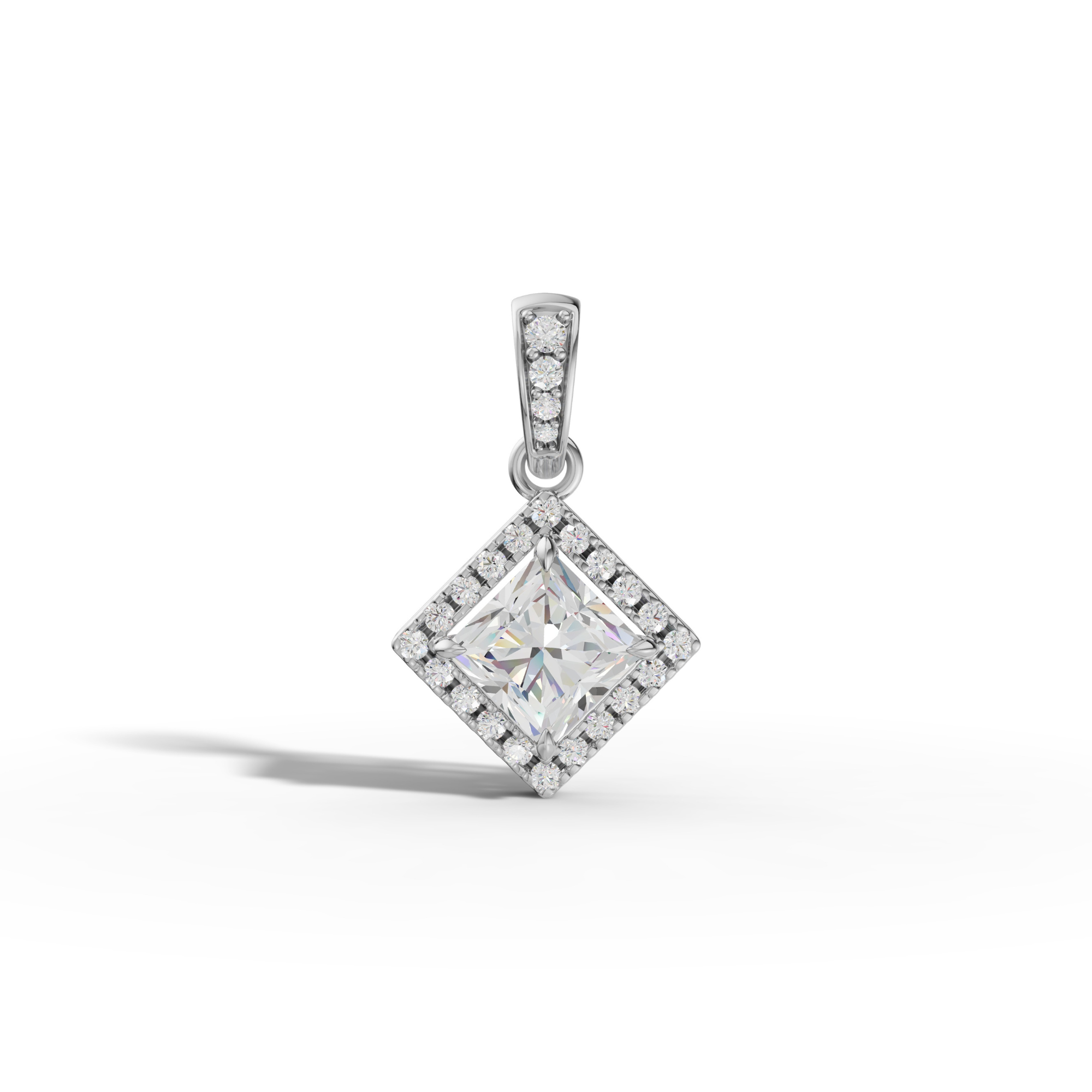 1.5 Carat Regina Princess Cut Solitaire Pendant