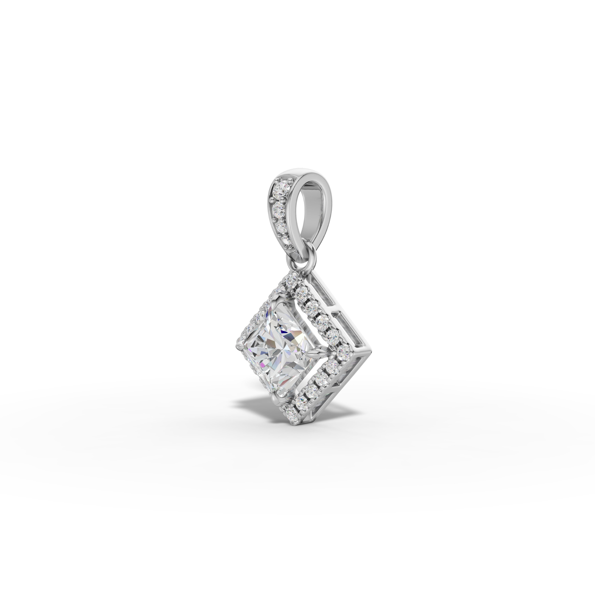 1.5 Carat Regina Princess Cut Solitaire Pendant