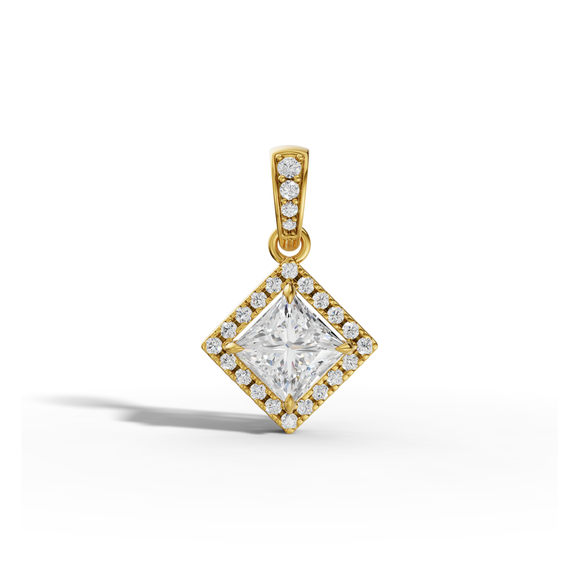 1.5 Carat Regina Princess Cut Solitaire Pendant