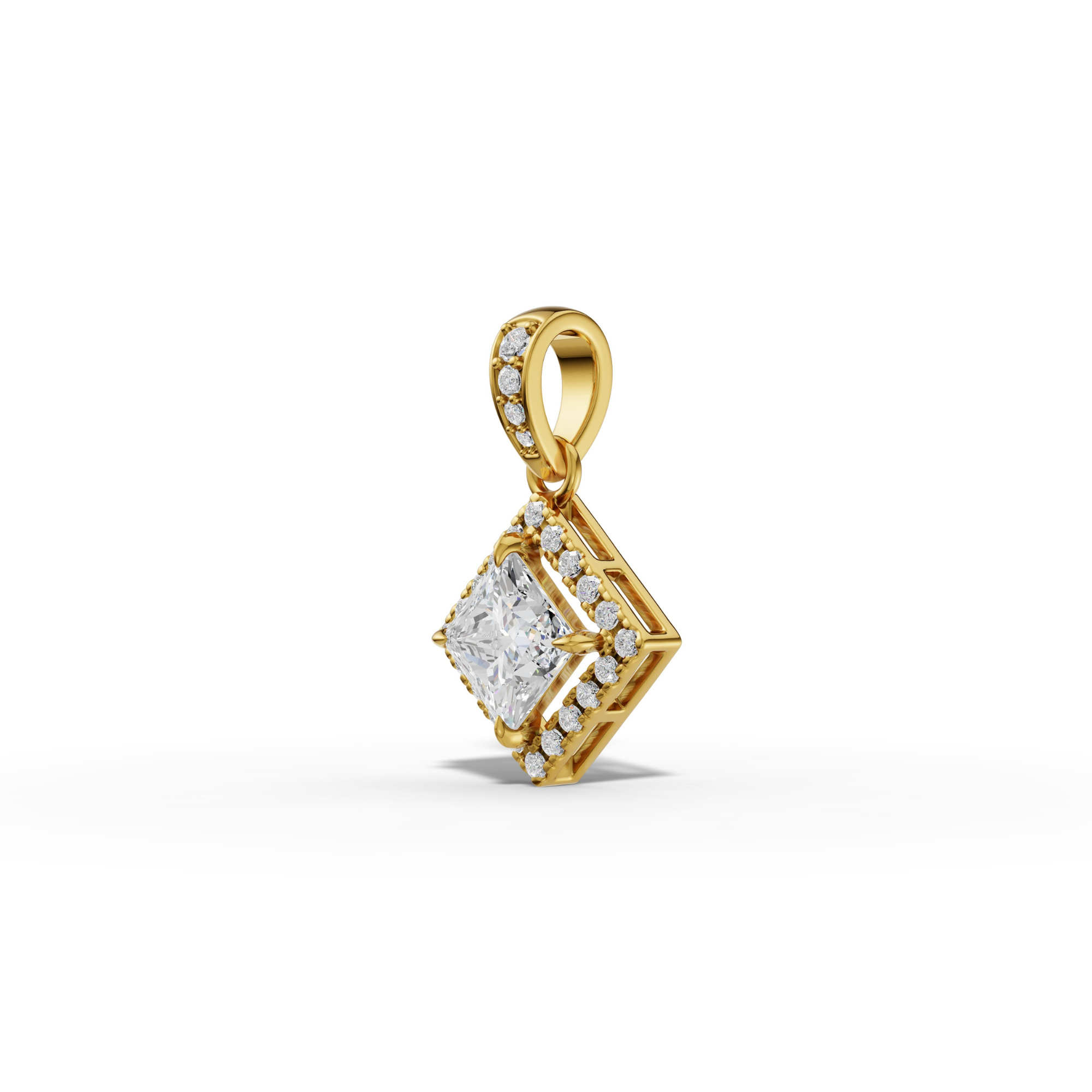 1.5 Carat Regina Princess Cut Solitaire Pendant