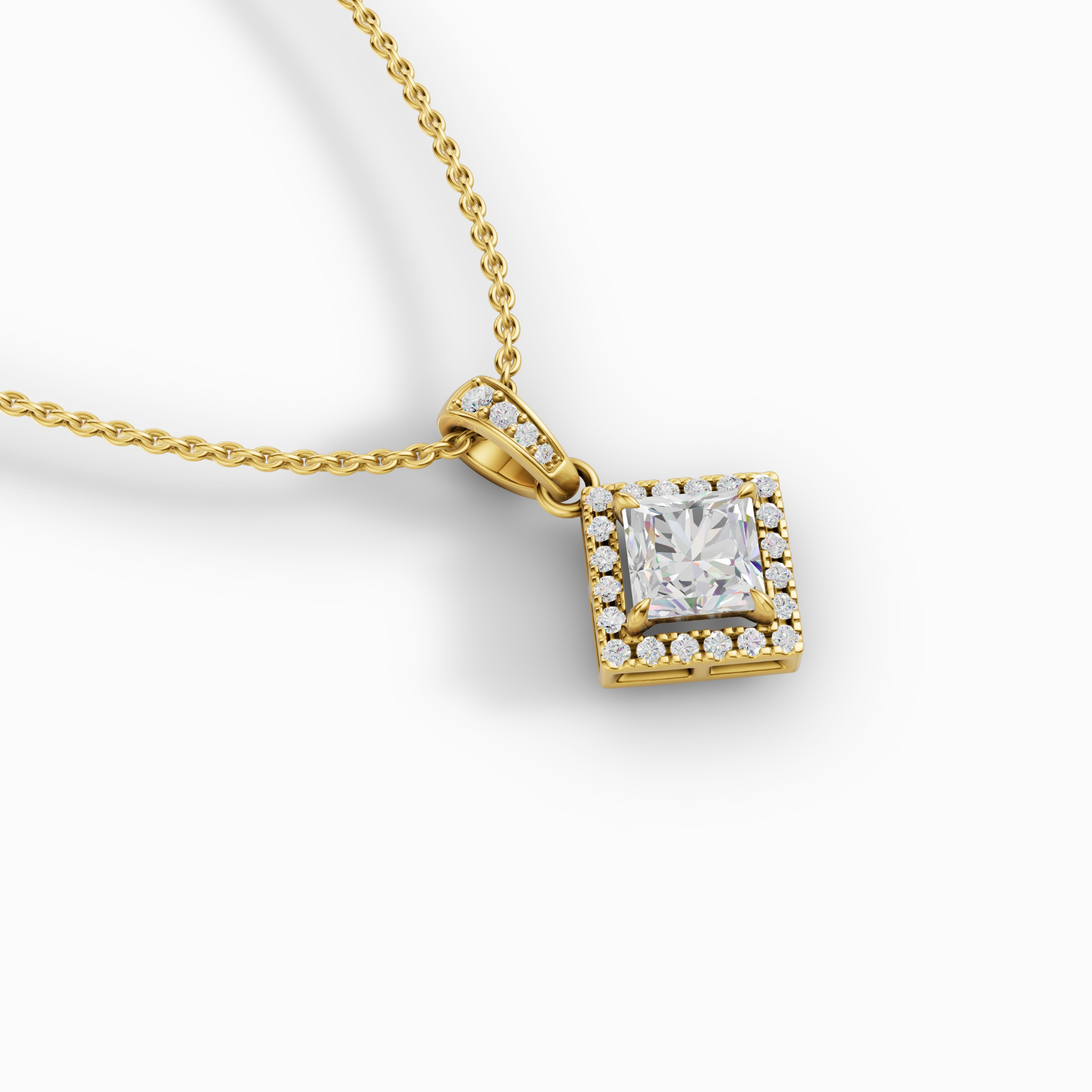 1.5 Carat Regina Princess Cut Solitaire Pendant