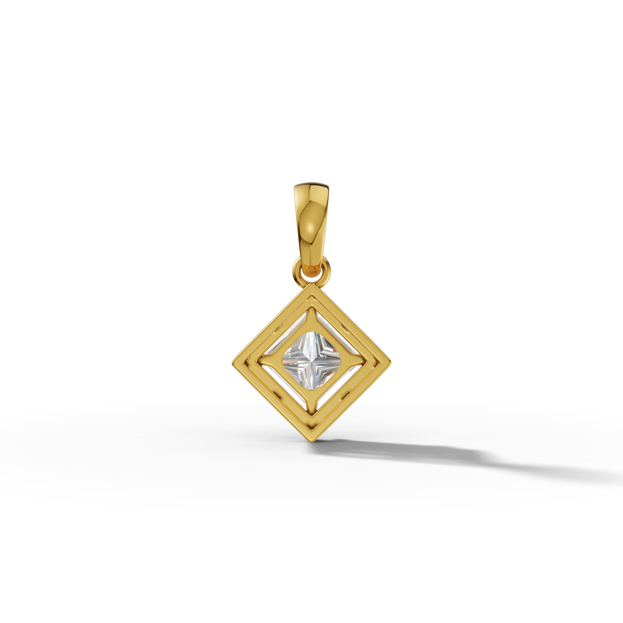 1.5 Carat Regina Princess Cut Solitaire Pendant