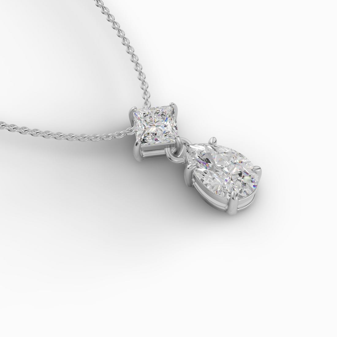 Dual Celeste Charm Solitaire Pendant