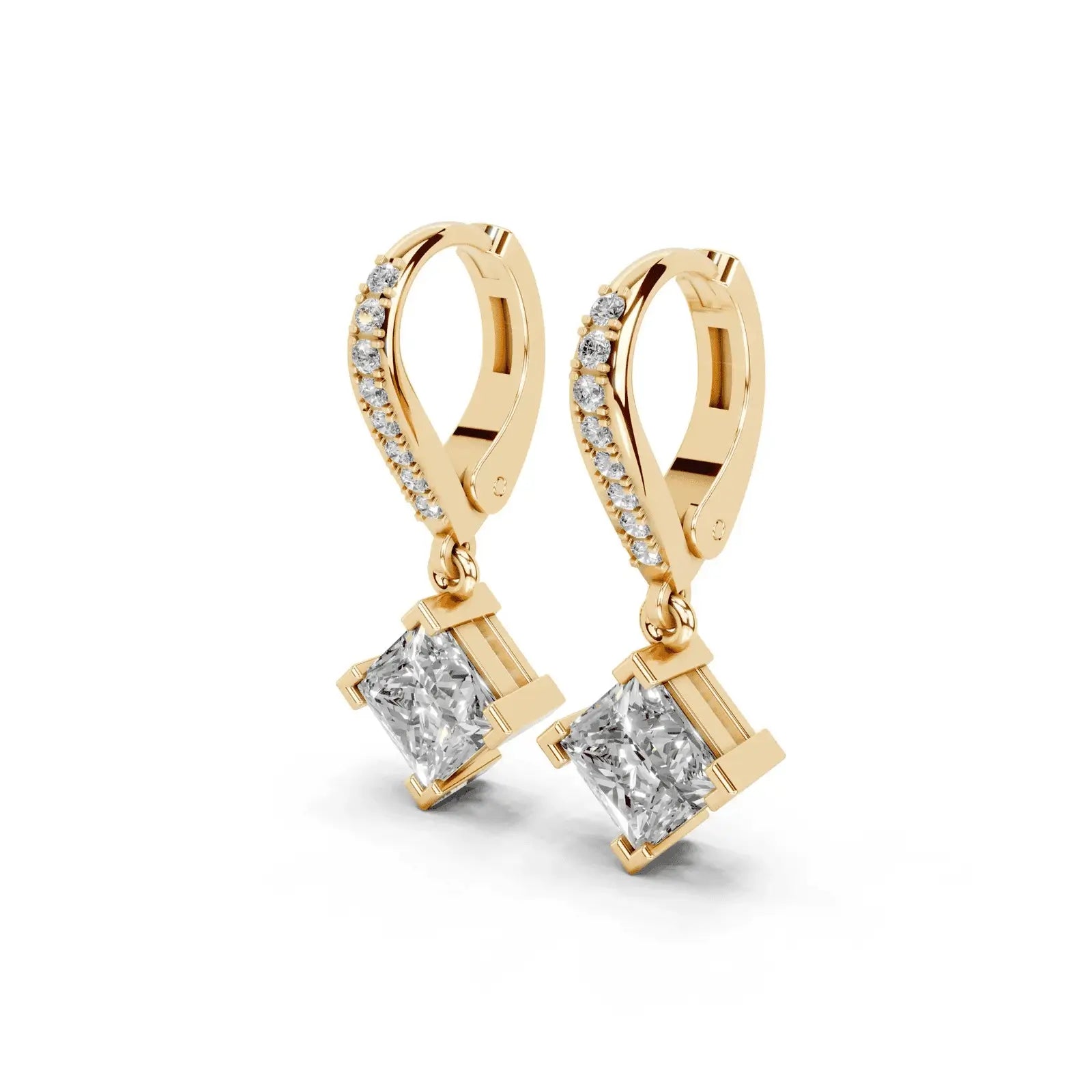 2.2 Carat Princess Cut Solitaire Drops
