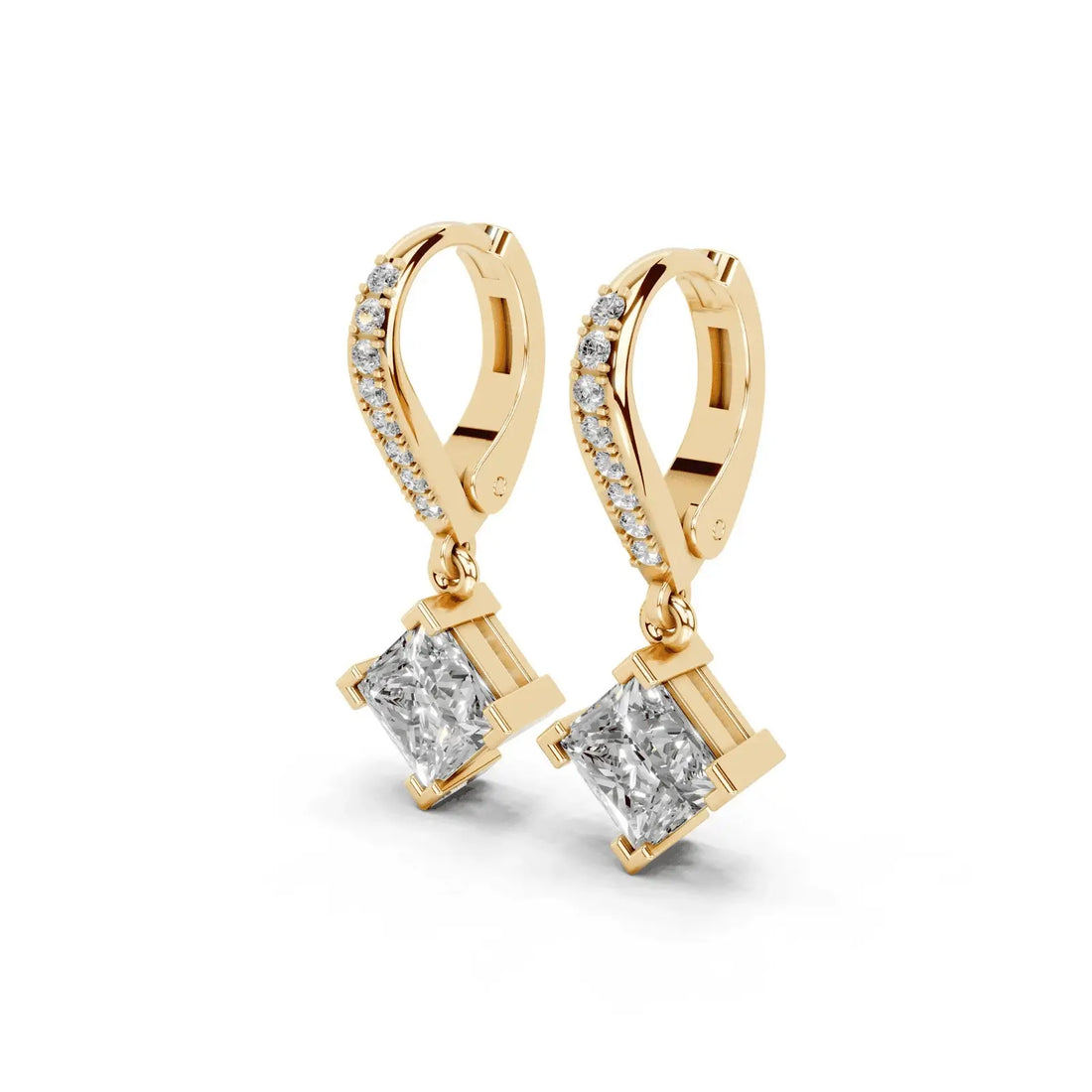 2.2 Carat Princess Cut Solitaire Drops