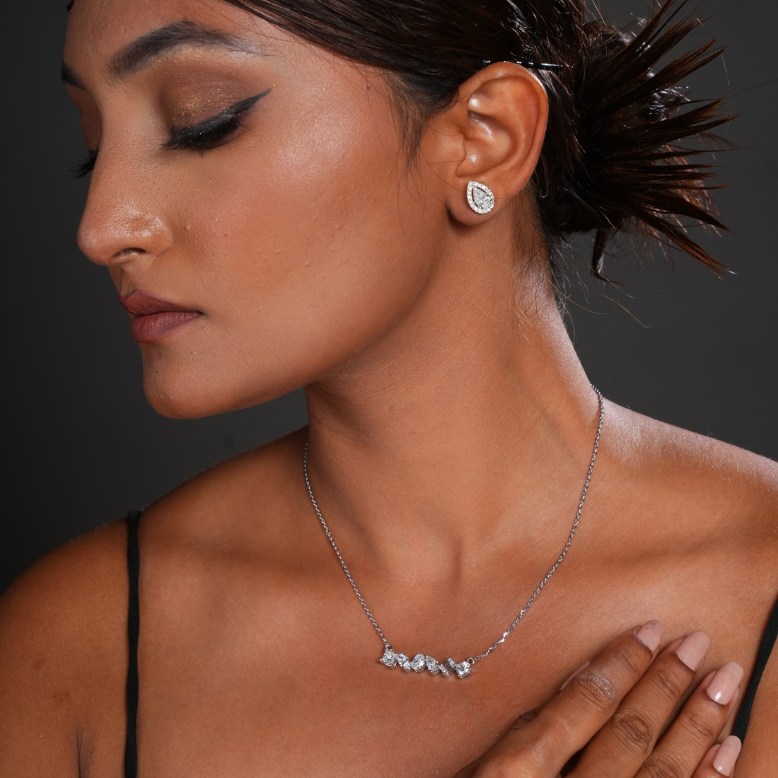 Amelie Pear Diamond Studs