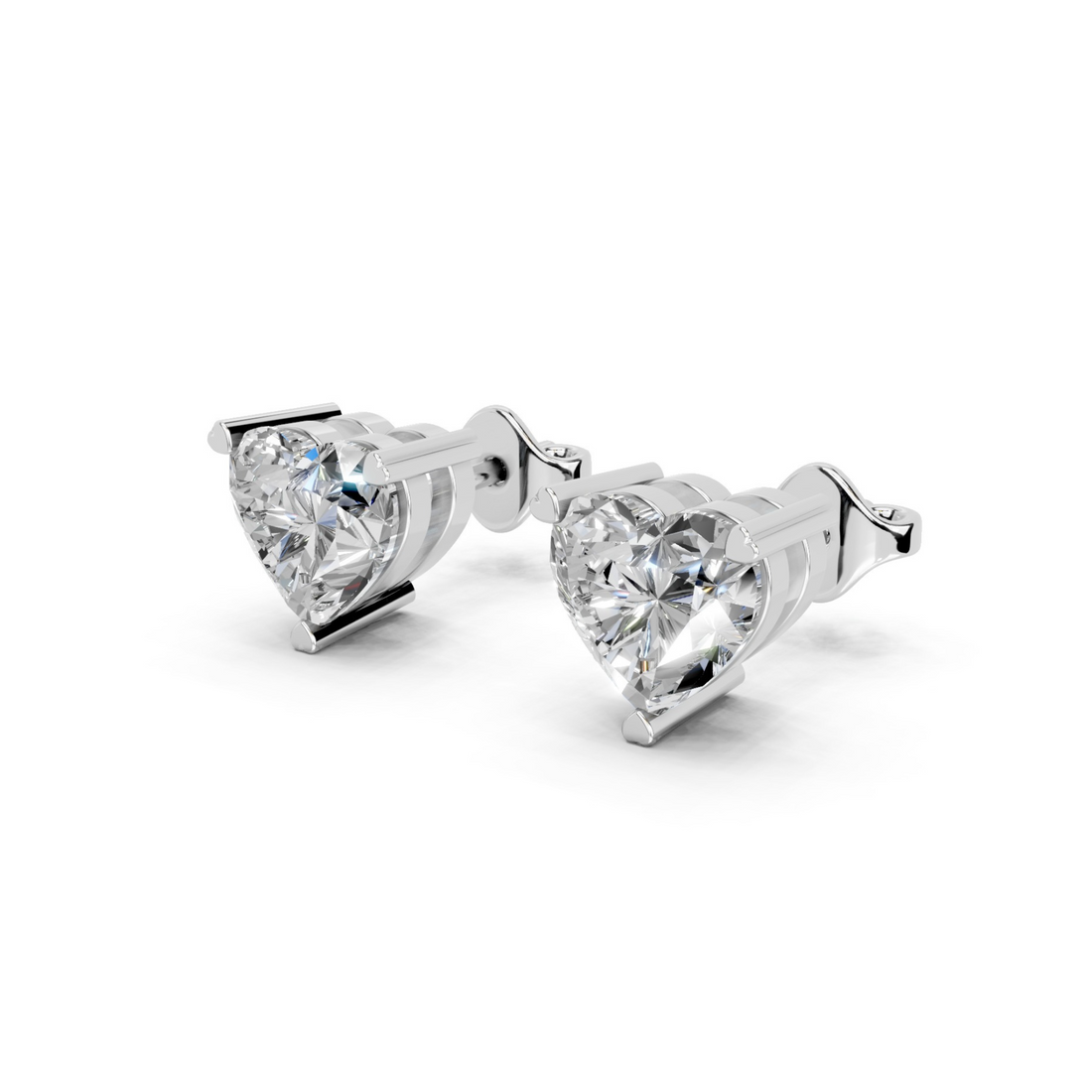 Cassiopeia Heart Sparkle Diamond Studs
