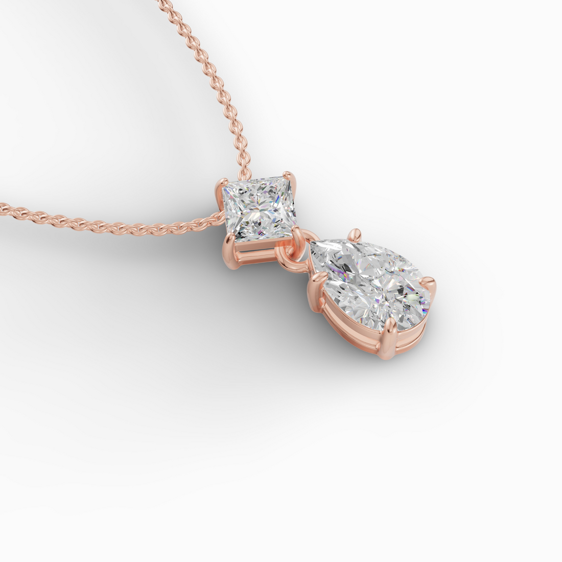 Dual Celeste Charm Solitaire Pendant