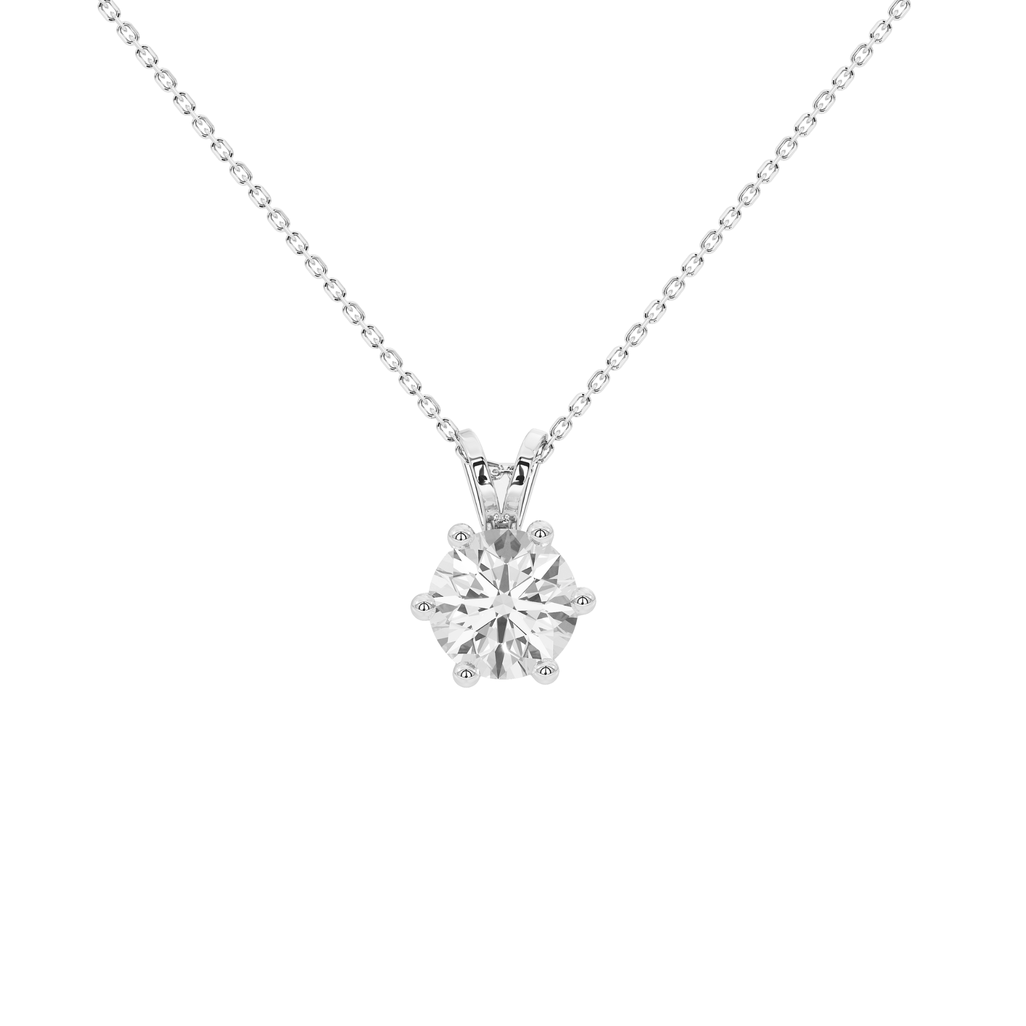 1.5 Carat 'V' Loop Solitaire Pendant