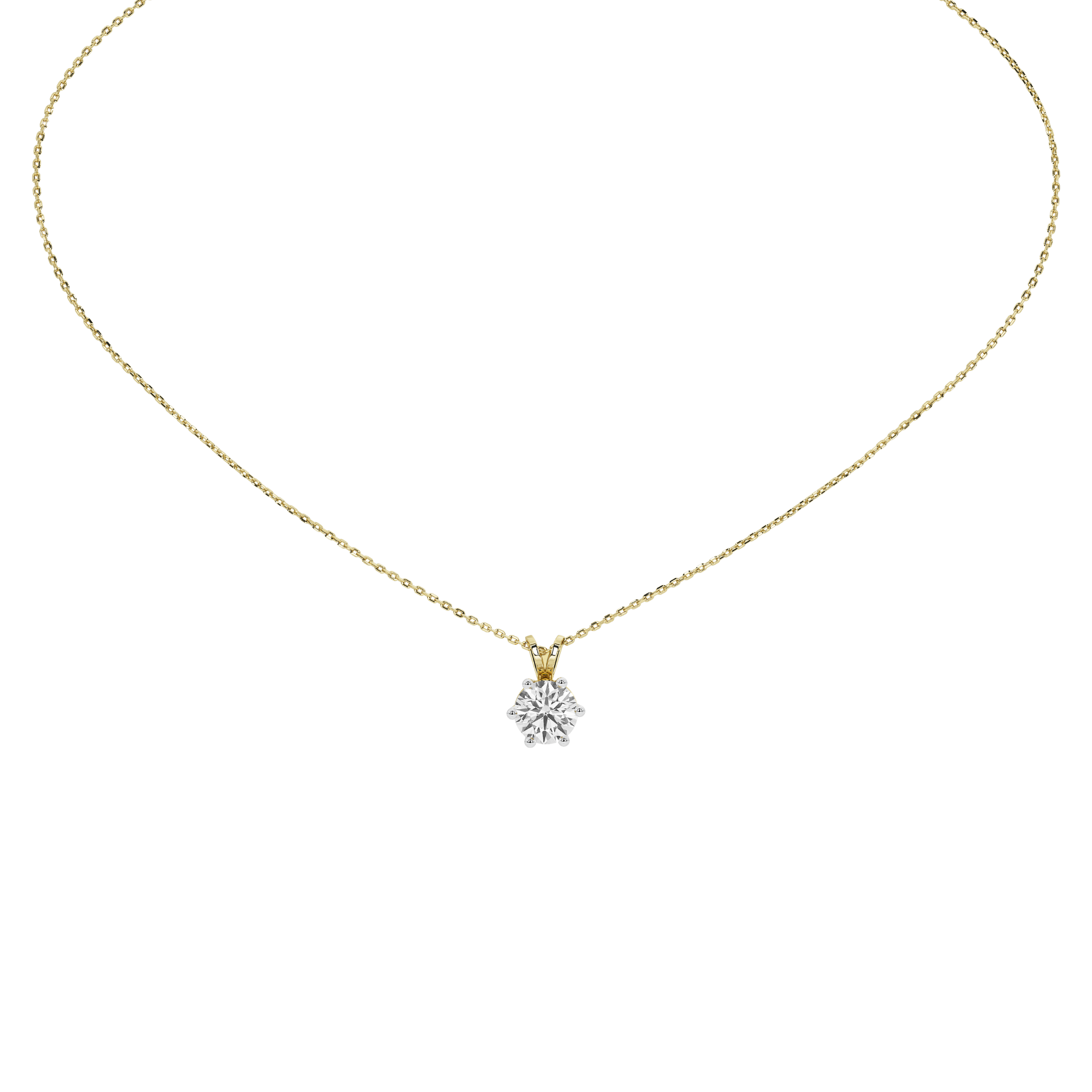 1.5 Carat 'V' Loop Solitaire Pendant