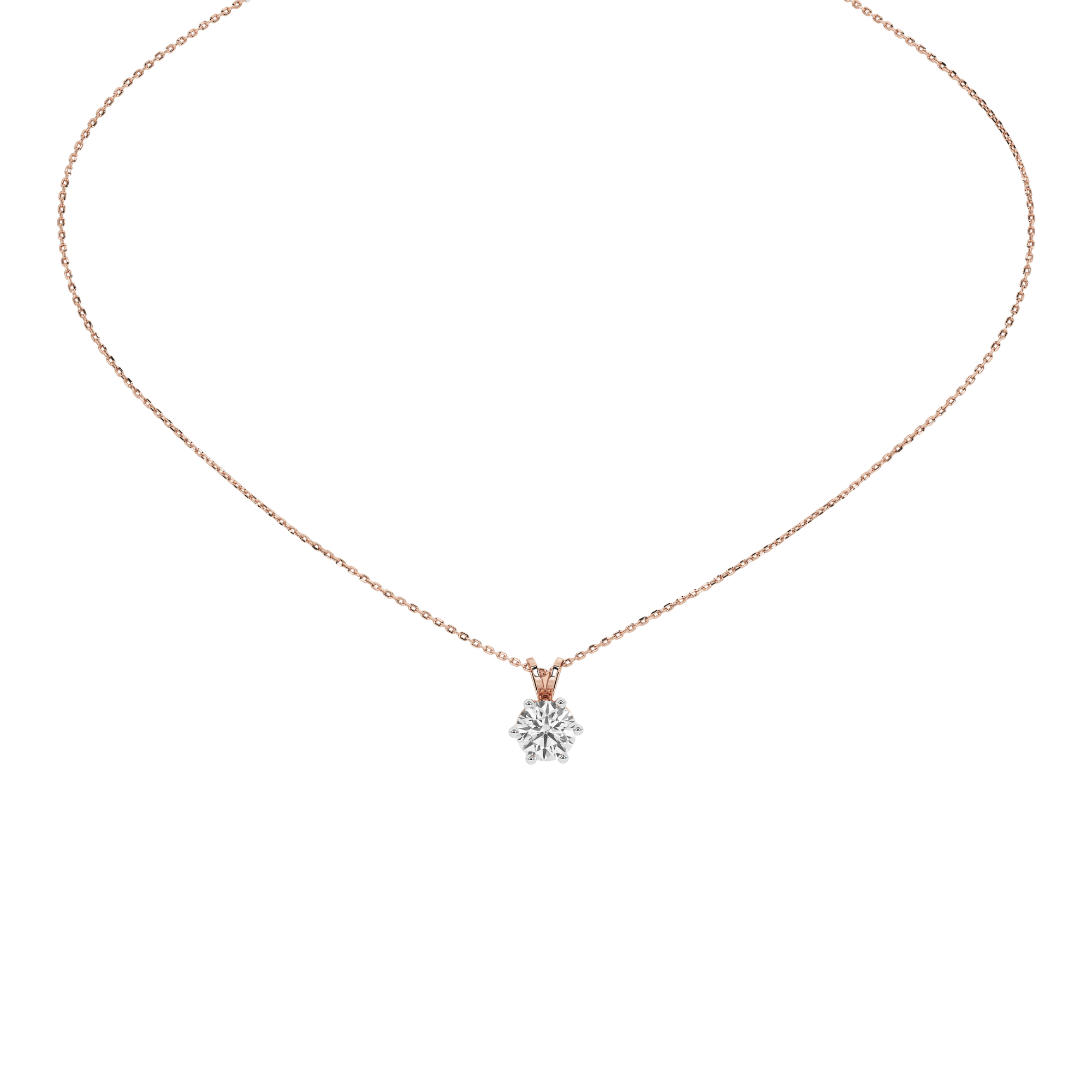 1.5 Carat 'V' Loop Solitaire Pendant