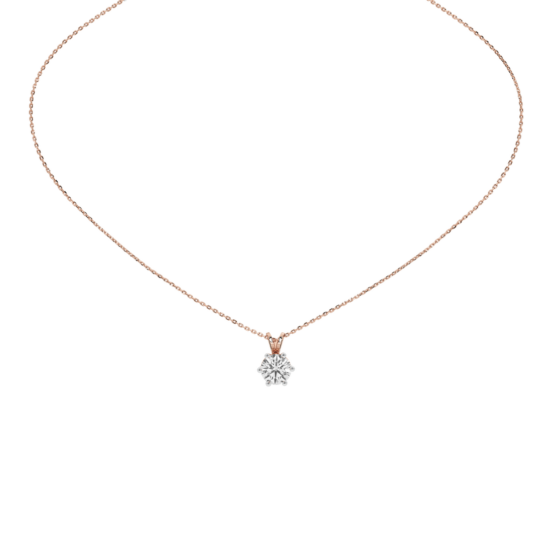 1 Carat 'V' Loop Solitaire Pendant
