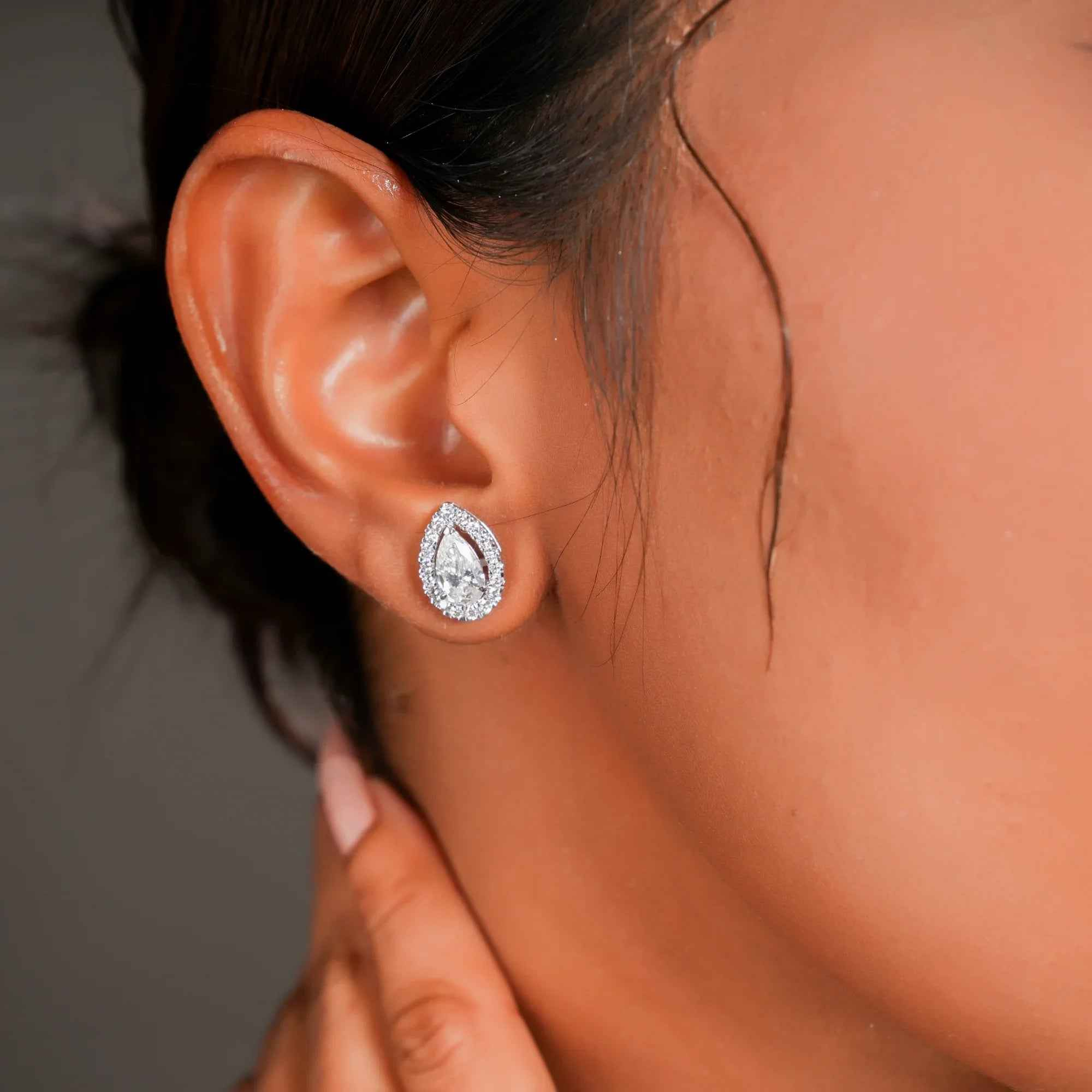 1.9 Carat Sophia Pear Diamond Studs