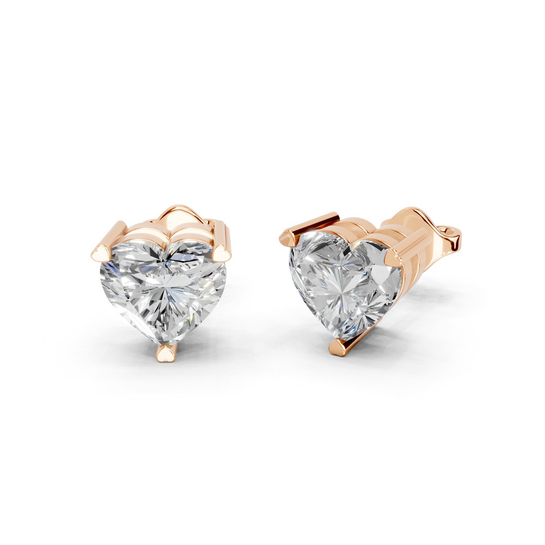 Cassiopeia Heart Sparkle Diamond Studs