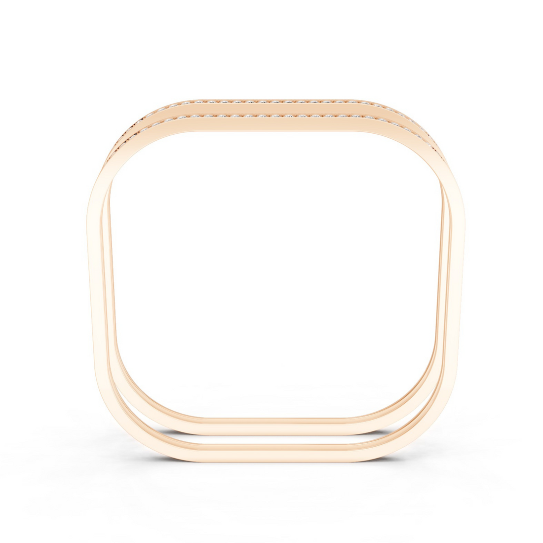 Diamond-Studded Square Bangle Pair