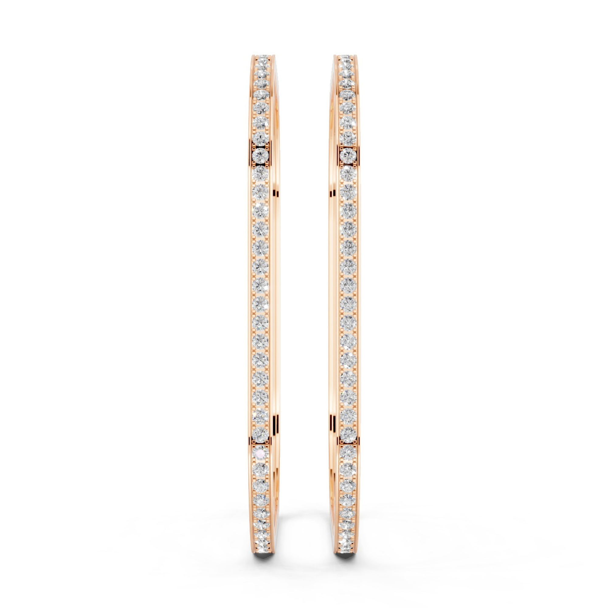 Diamond-Studded Square Bangle Pair