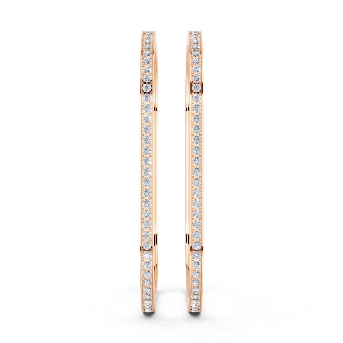 Diamond-Studded Square Bangle Pair
