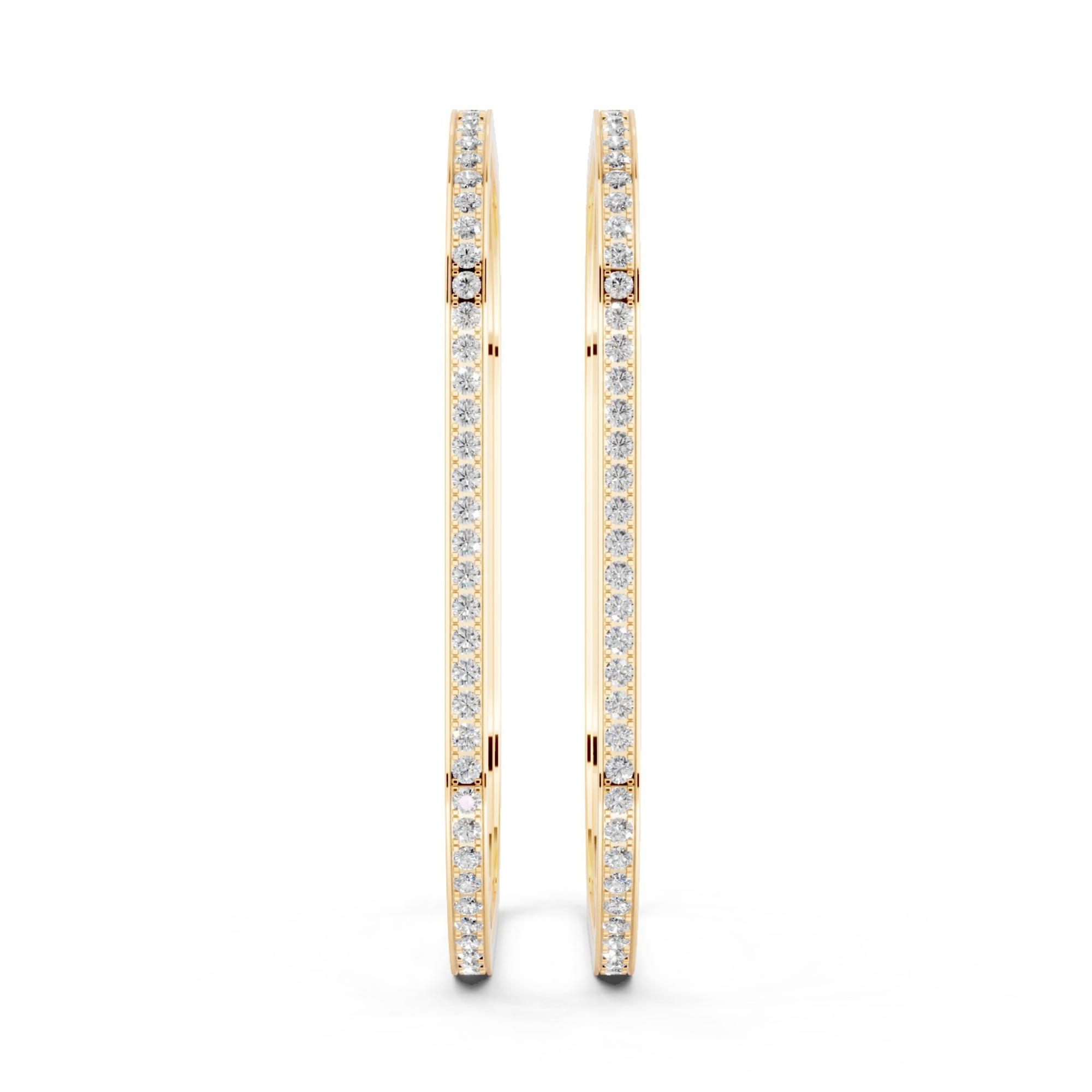 Diamond-Studded Square Bangle Pair