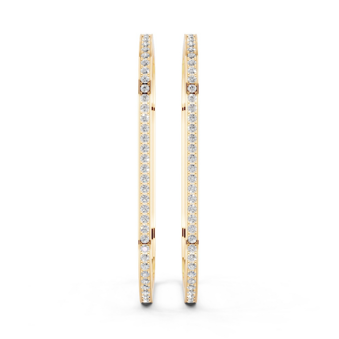 Diamond-Studded Square Bangle Pair