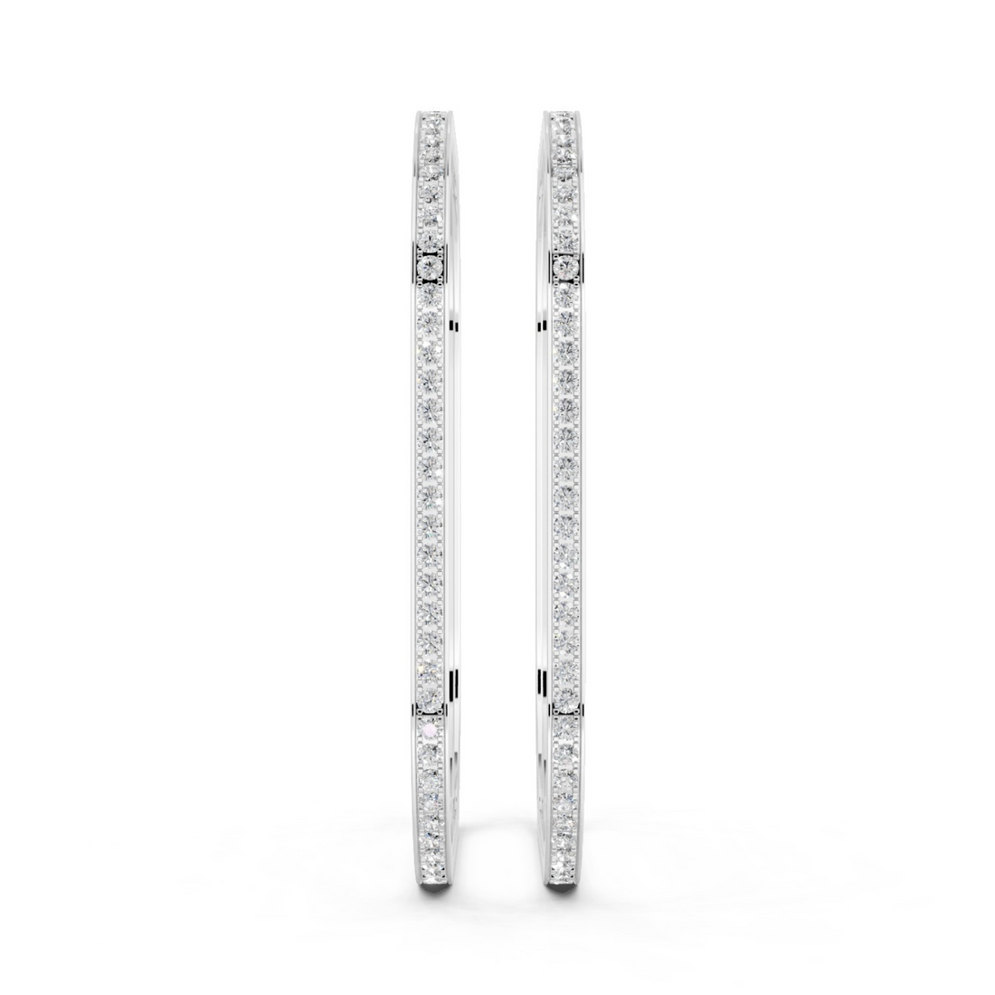 Diamond-Studded Square Bangle Pair