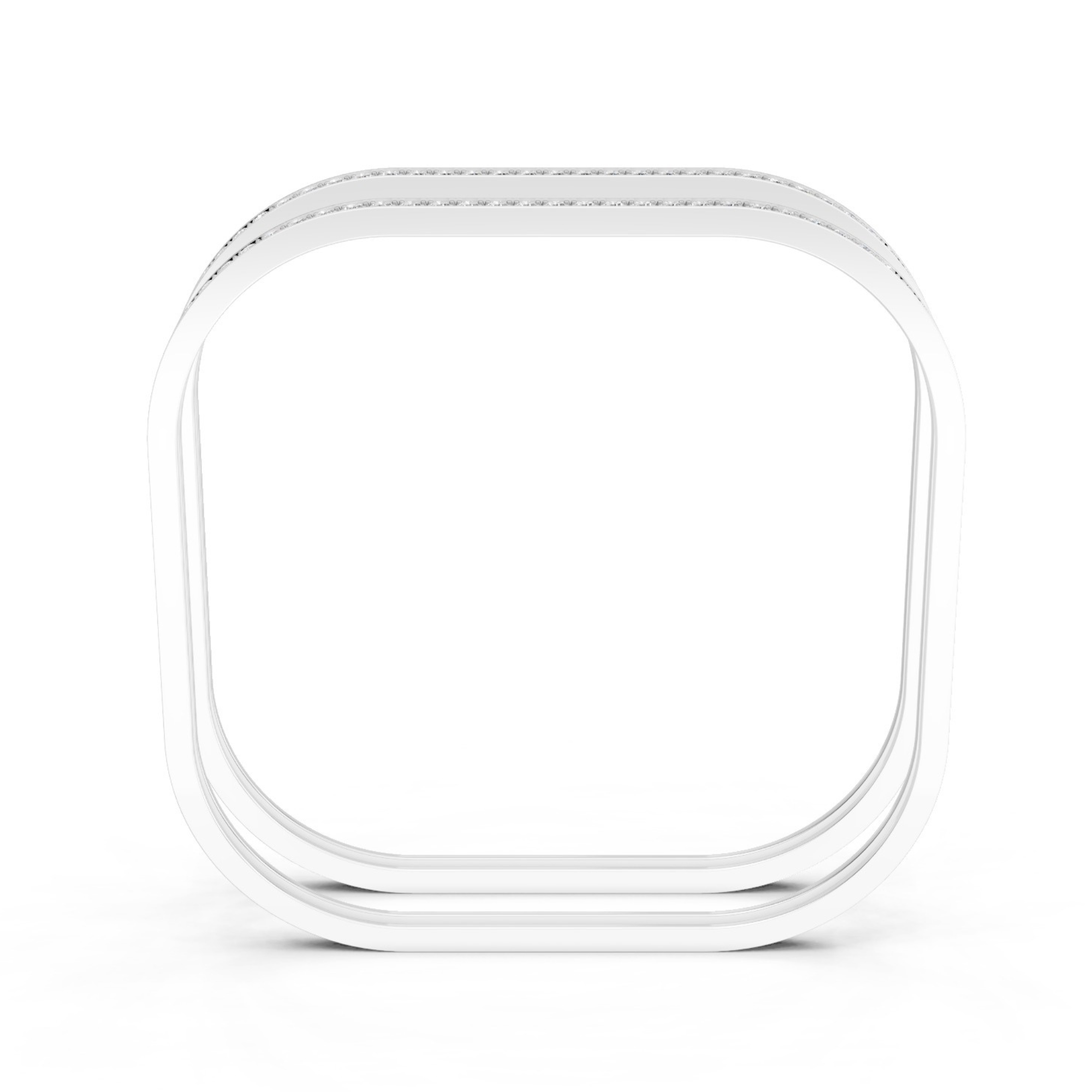 Diamond-Studded Square Bangle Pair