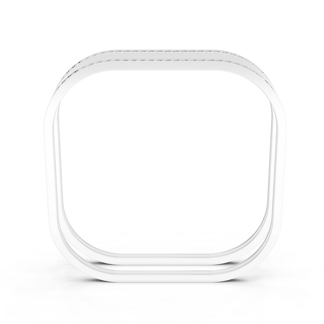 Diamond-Studded Square Bangle Pair
