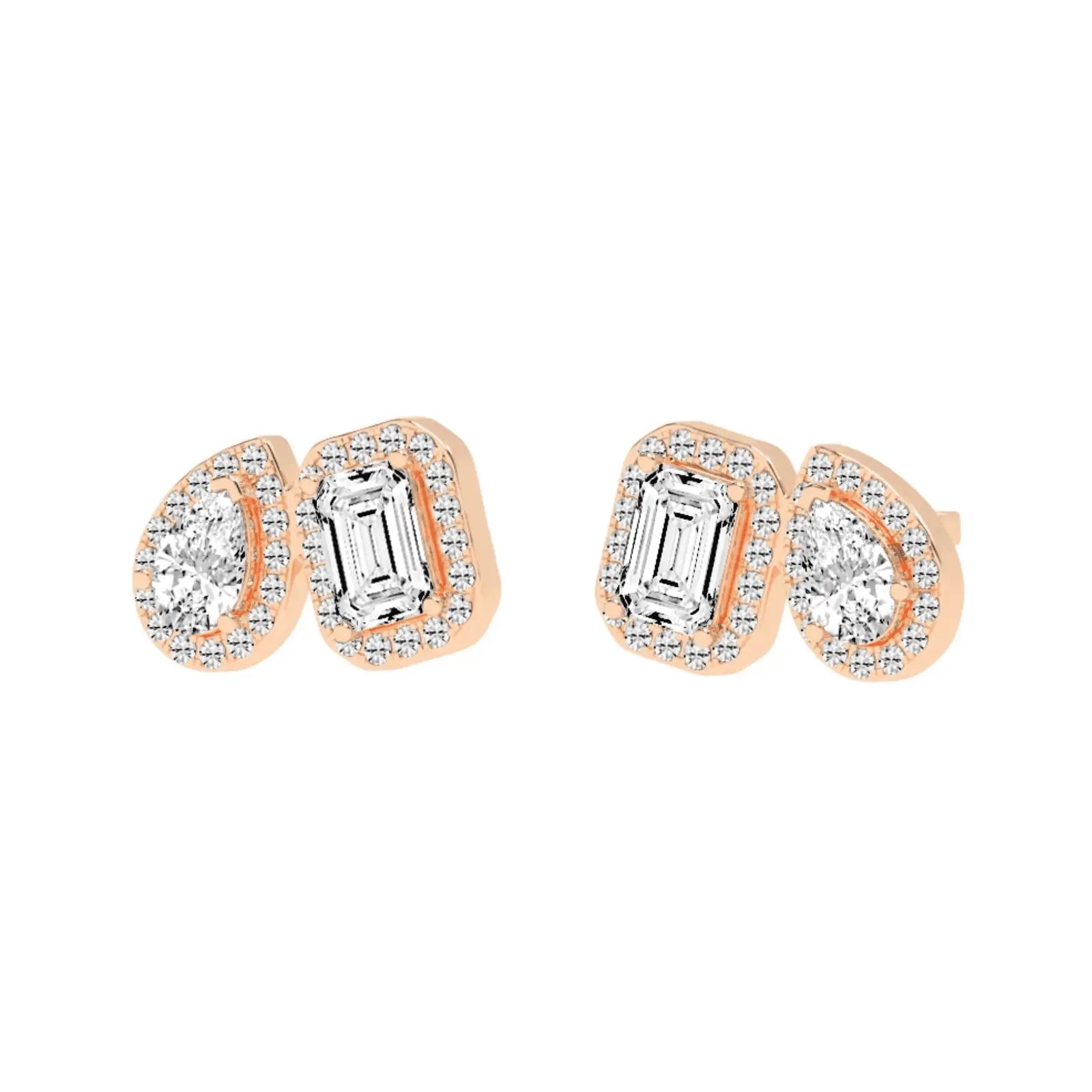 3.3 CT Toi Et Moi Emerald and Pear Earrings