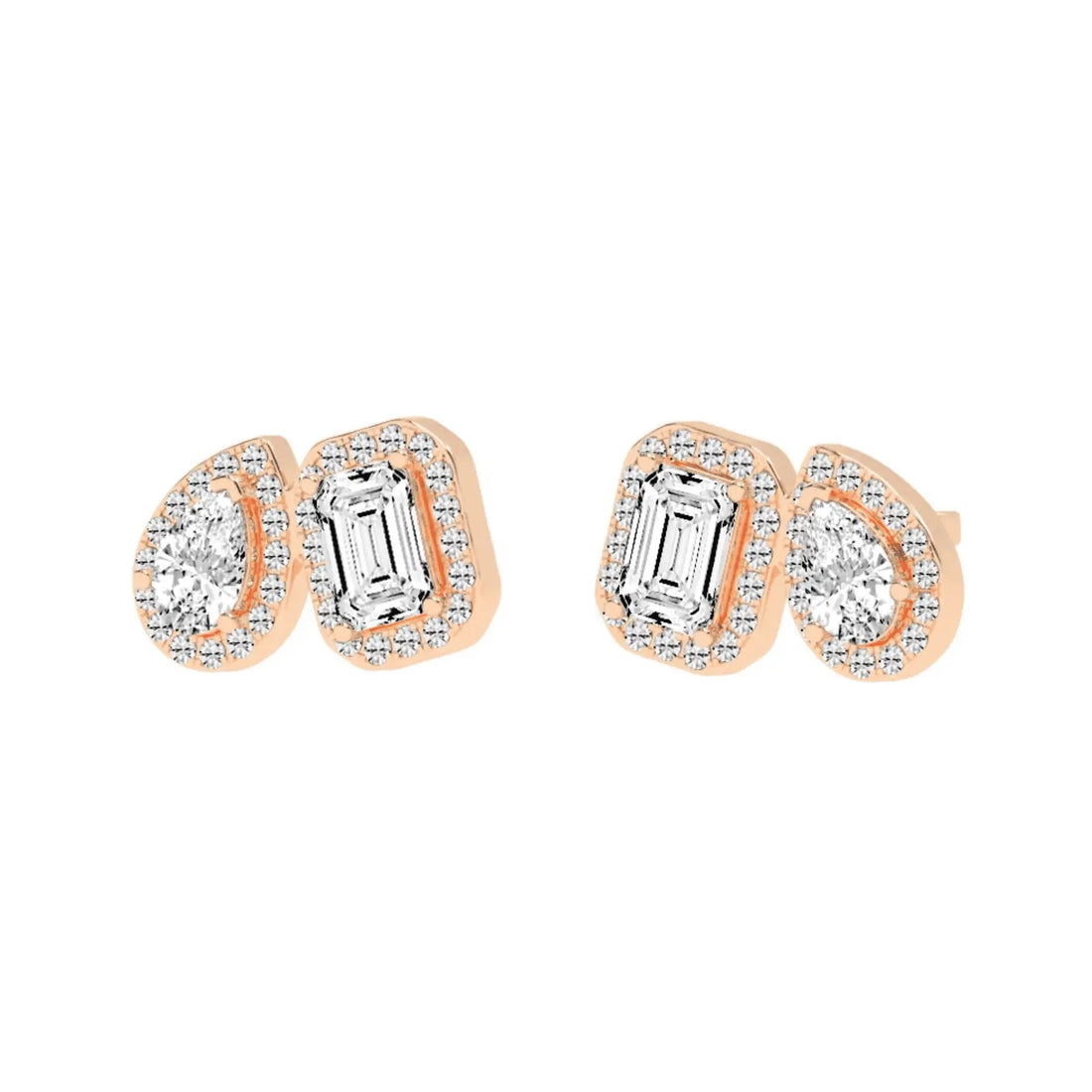 3.3 CT Toi Et Moi Emerald and Pear Earrings
