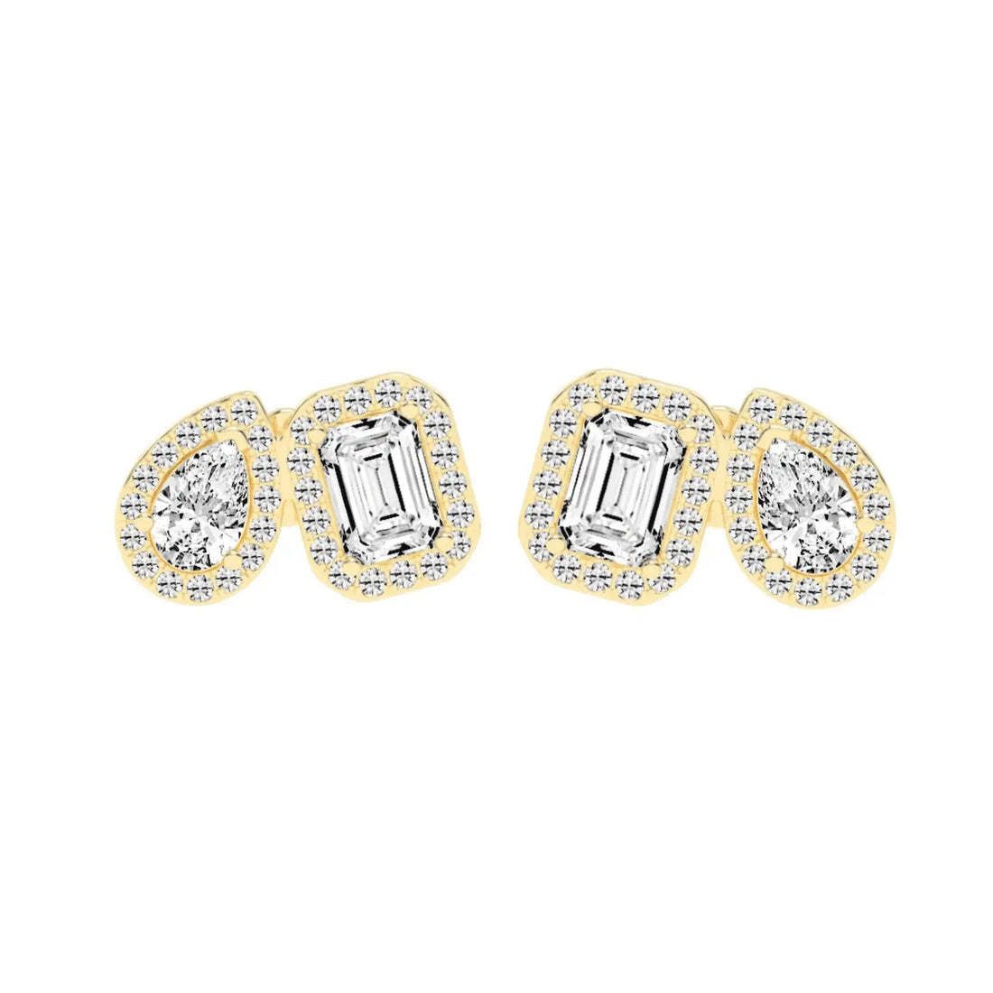 3.3 CT Toi Et Moi Emerald and Pear Earrings