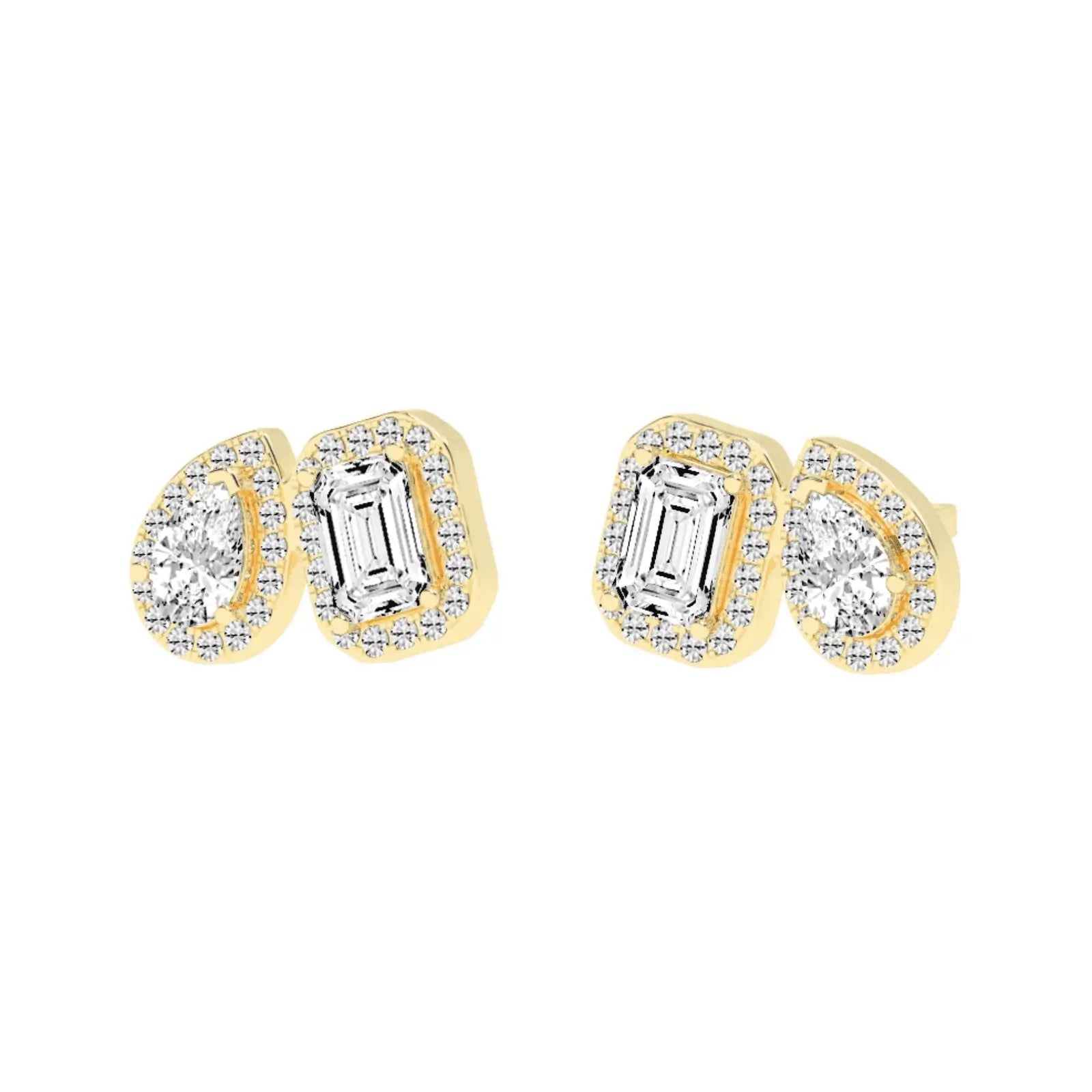 3.3 CT Toi Et Moi Emerald and Pear Earrings
