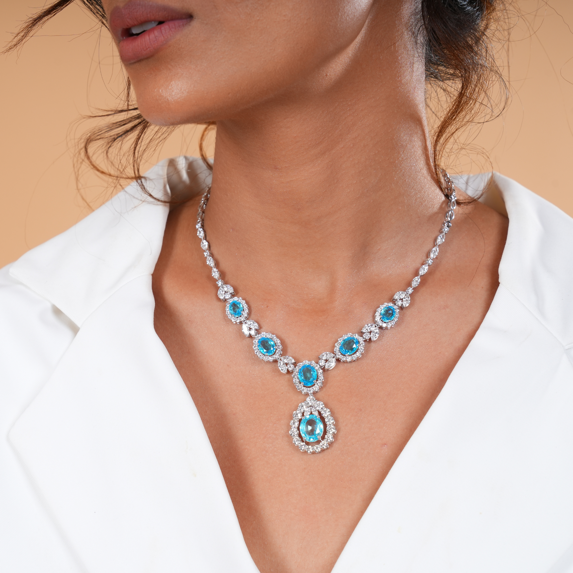 Vintage Azure Diamond Necklace