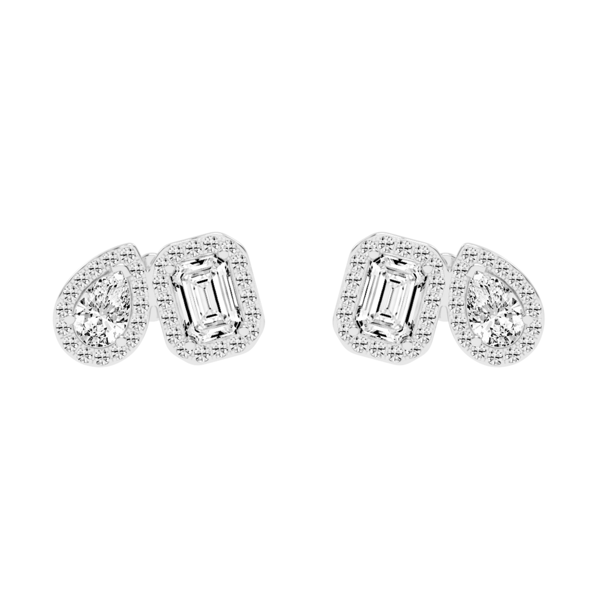 3.3 CT Toi Et Moi Emerald and Pear Earrings