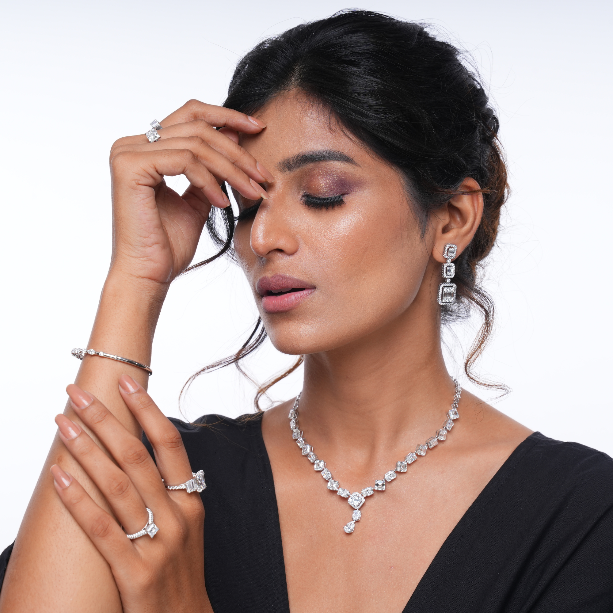 Radiant Asscher Solitaire Diamond Necklace