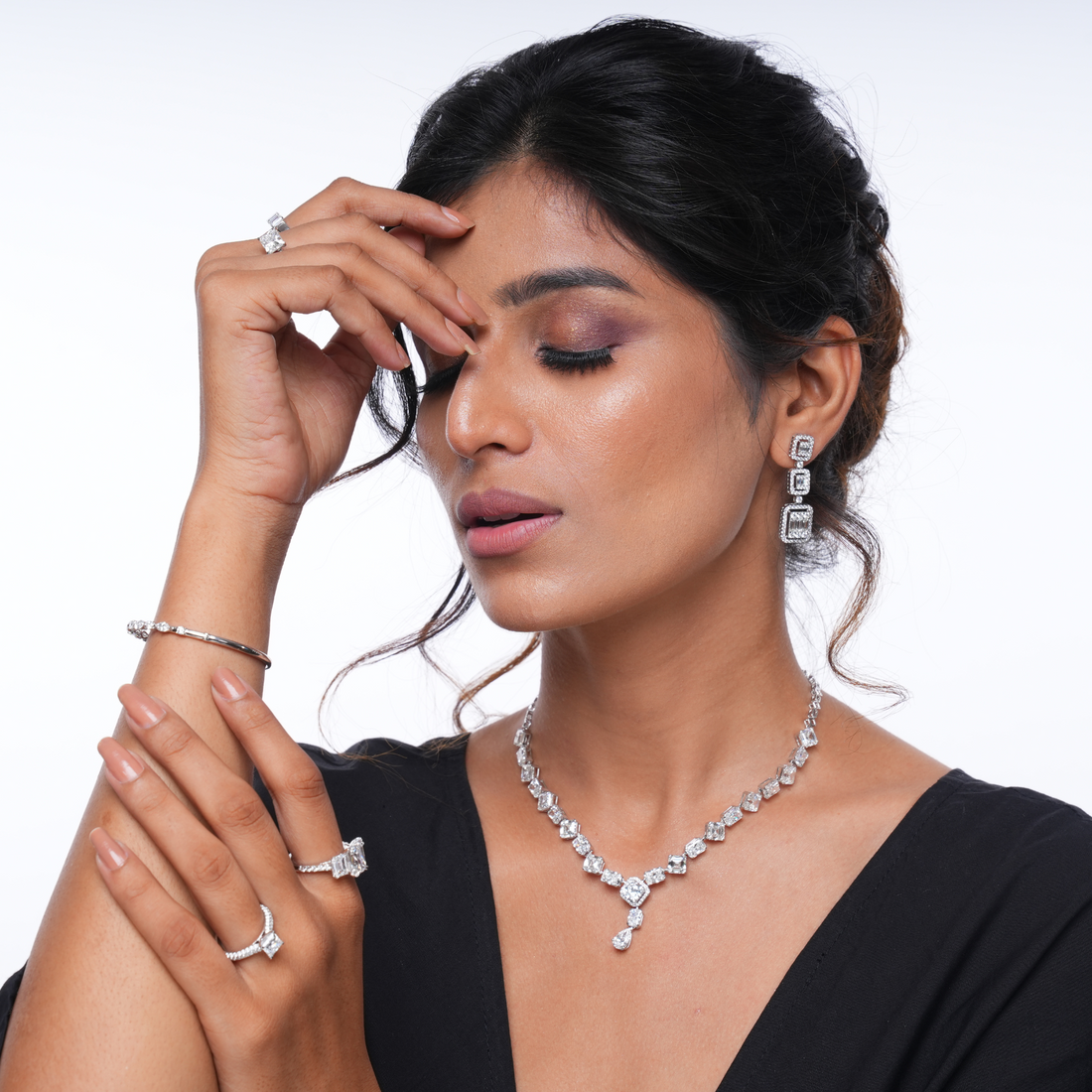 Radiant Asscher Solitaire Diamond Necklace